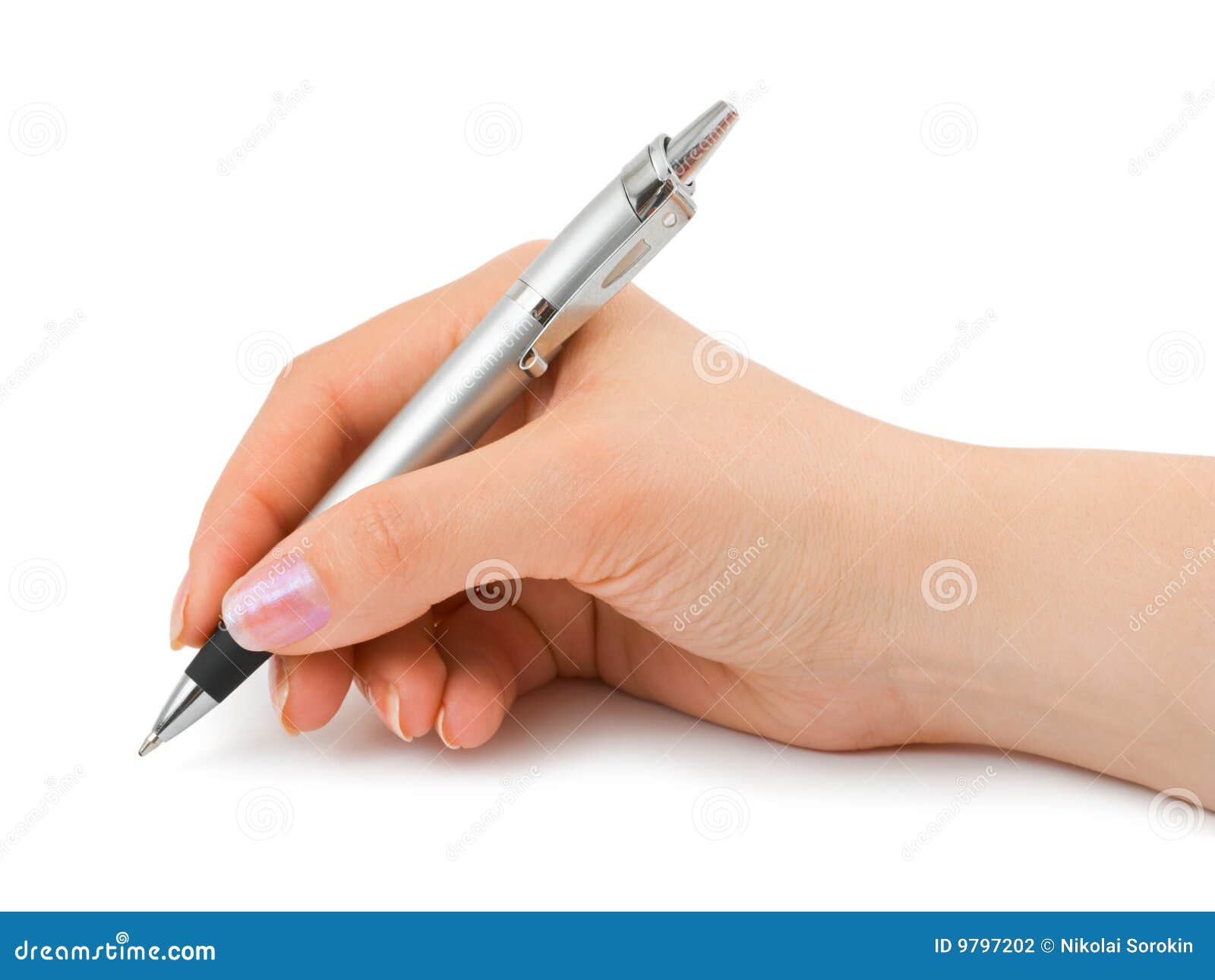 Pen in woman hand stock photo. Image of blank, author 9797202