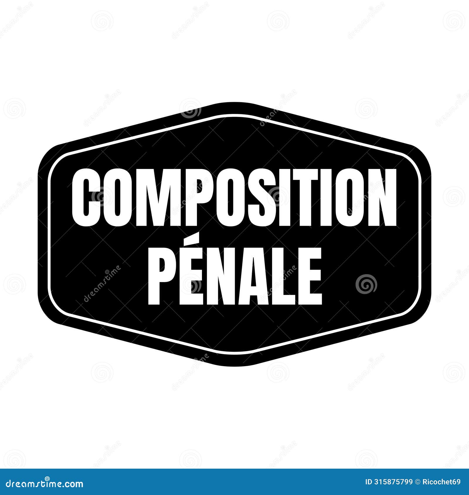 penal composition  icon in french language