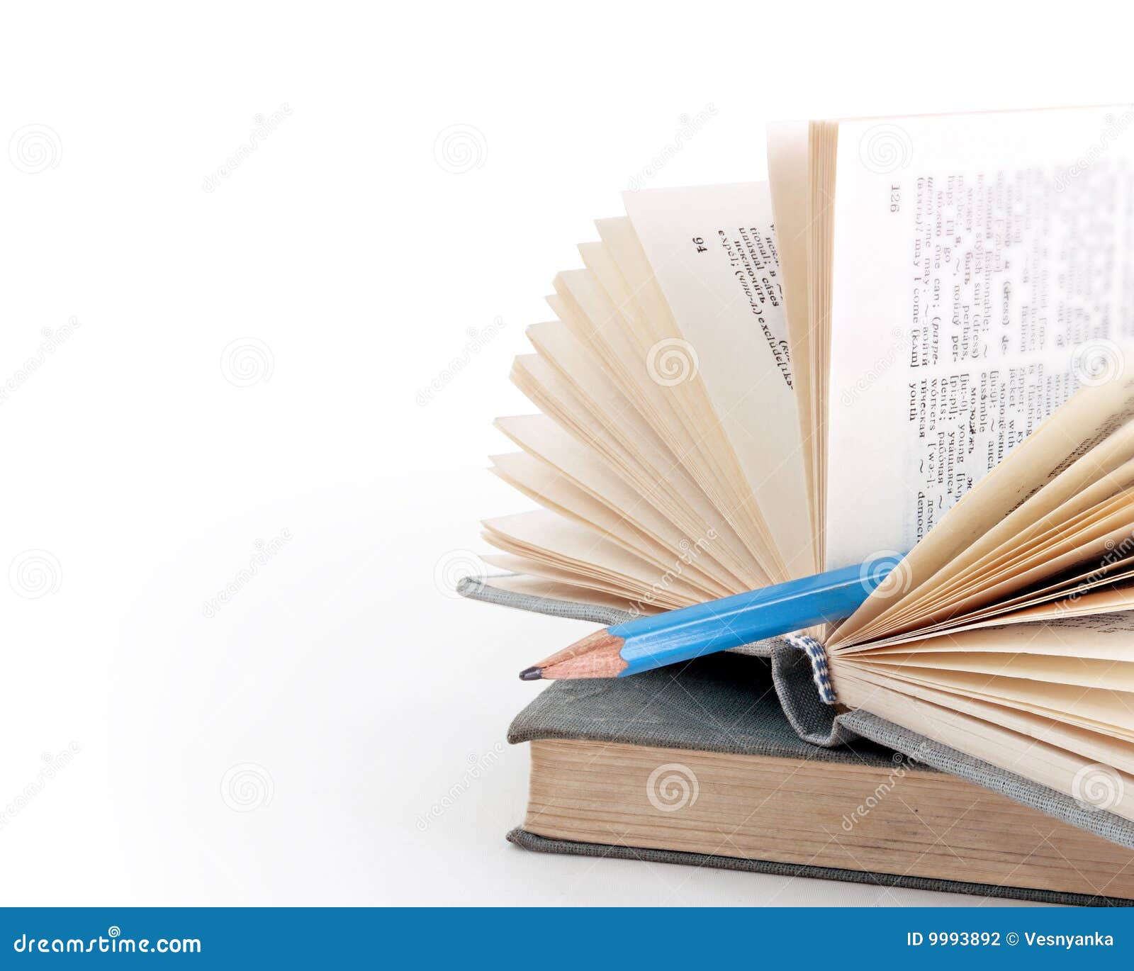 Pencil As Bookmark in a Dictionary Stock Photo Image of business