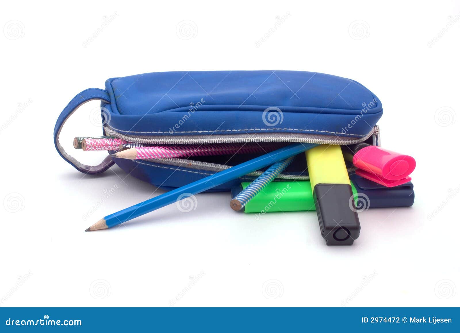 Pencil bag stock photo. Image of supply, yellow, pink 2974472