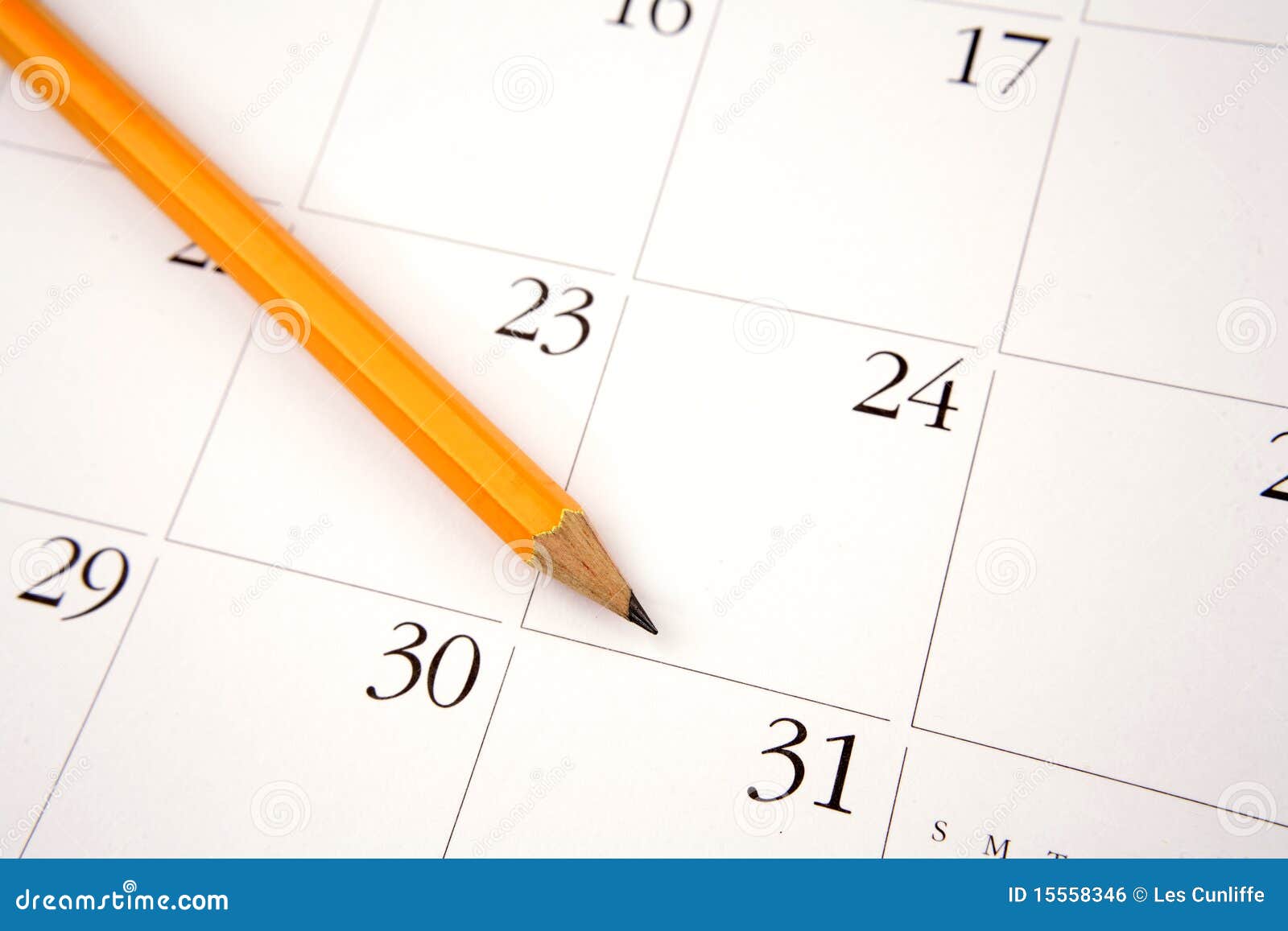 Pencil on calendar stock photo. Image of monthly, calender 15558346