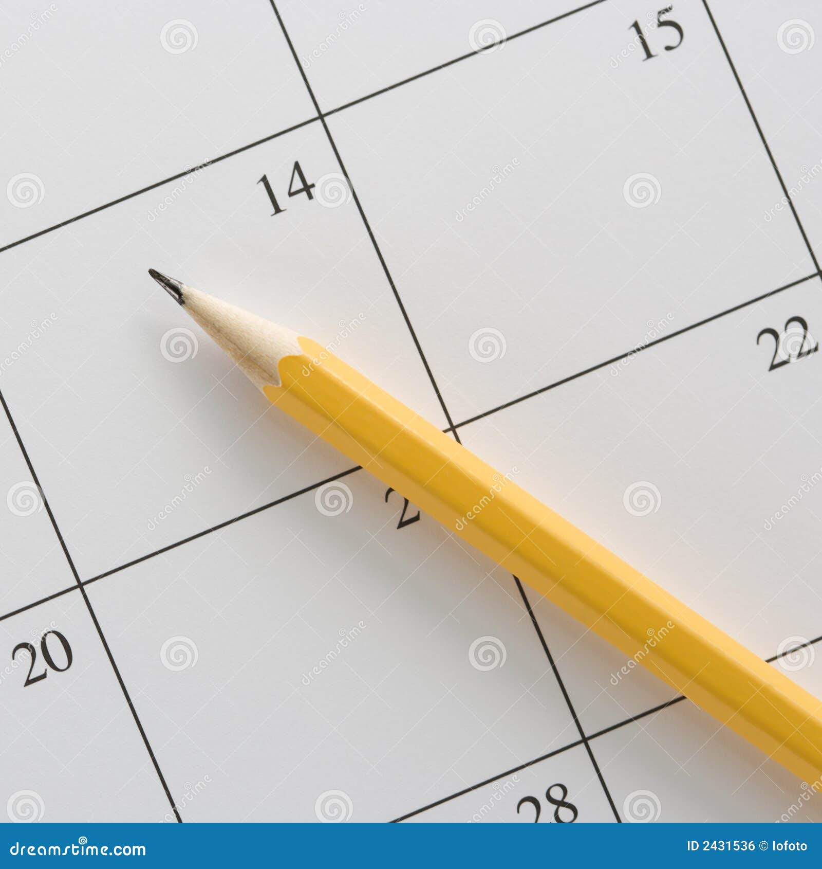 Pencil On A Calendar RoyaltyFree Stock Photo 33910461