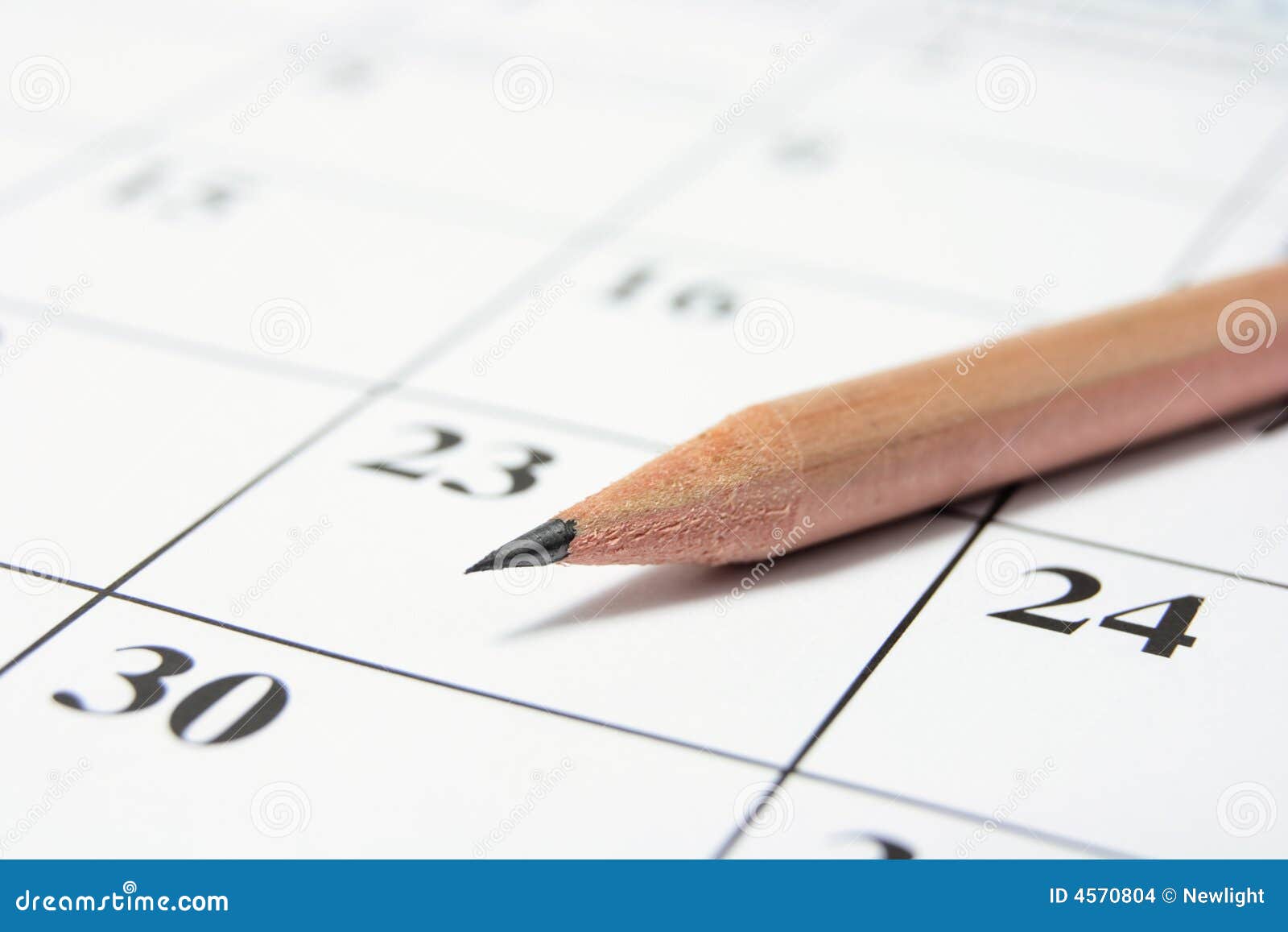 Pencil On Calendar Stock Images Image 4570804