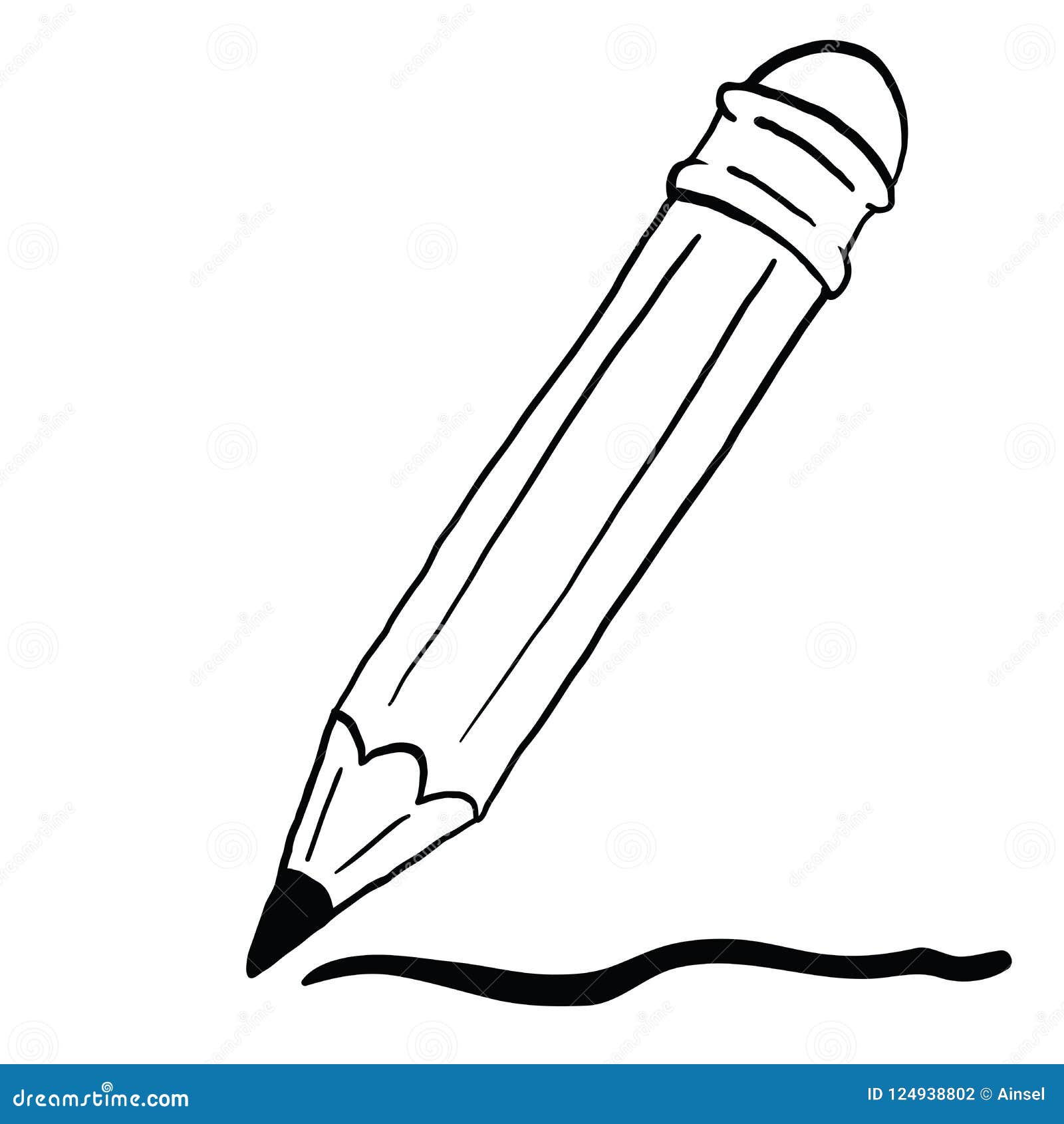 Pencil black stock illustration. Illustration of pencil - 124938802