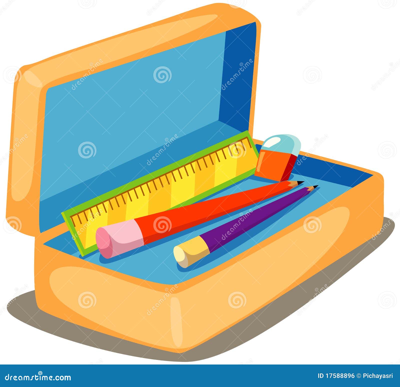 Red pencil case icon flat style Royalty Free Vector Image