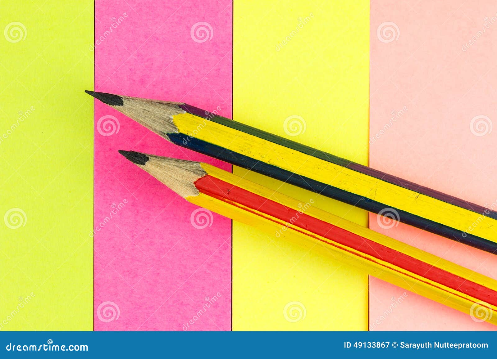 Pencil on colored paper stock image. Image of draw, design 49133867