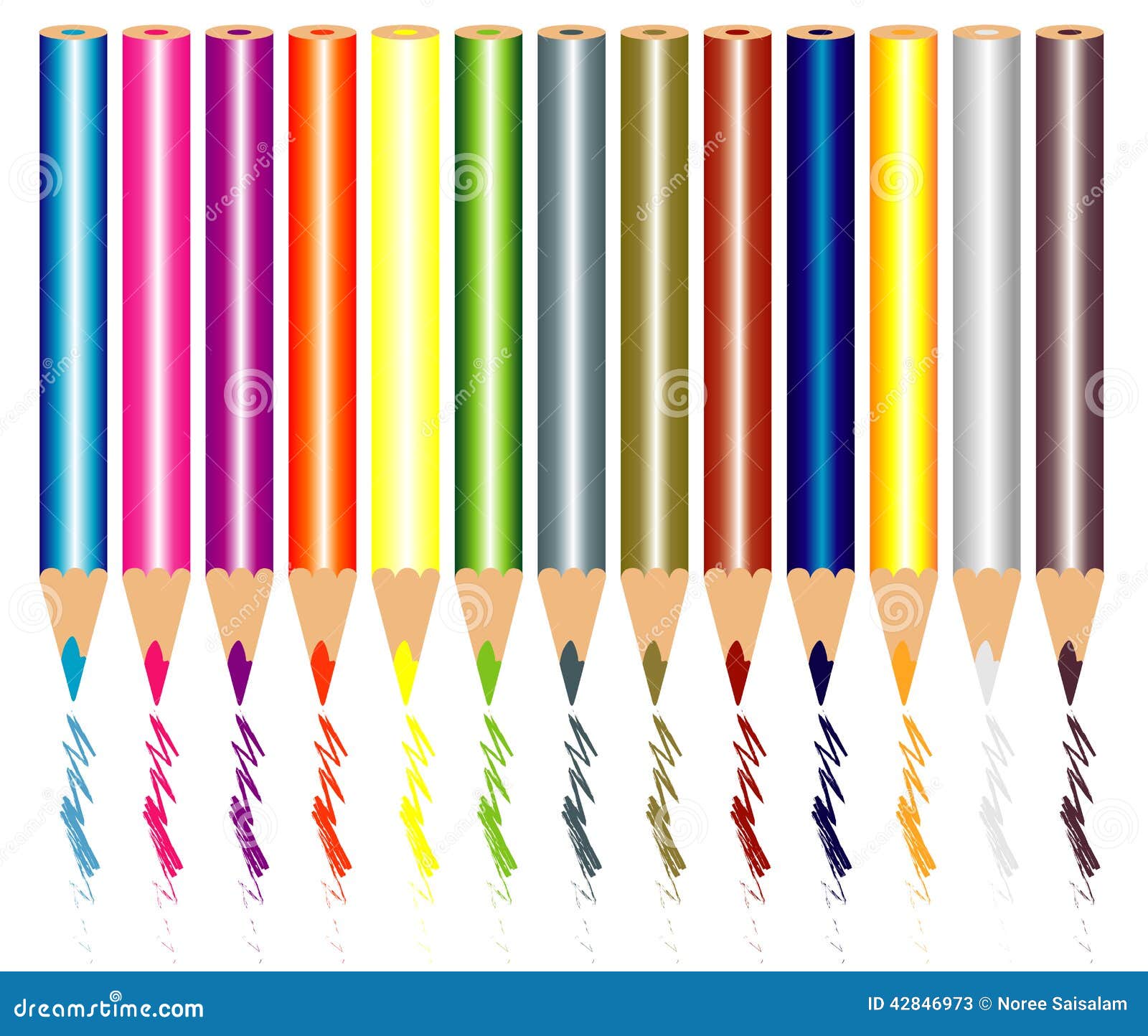 Pencil Colors Vector stock vector. Illustration of draw - 42846973