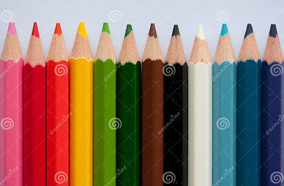 Pencil crayons stock image. Image of pencils, school 15092563