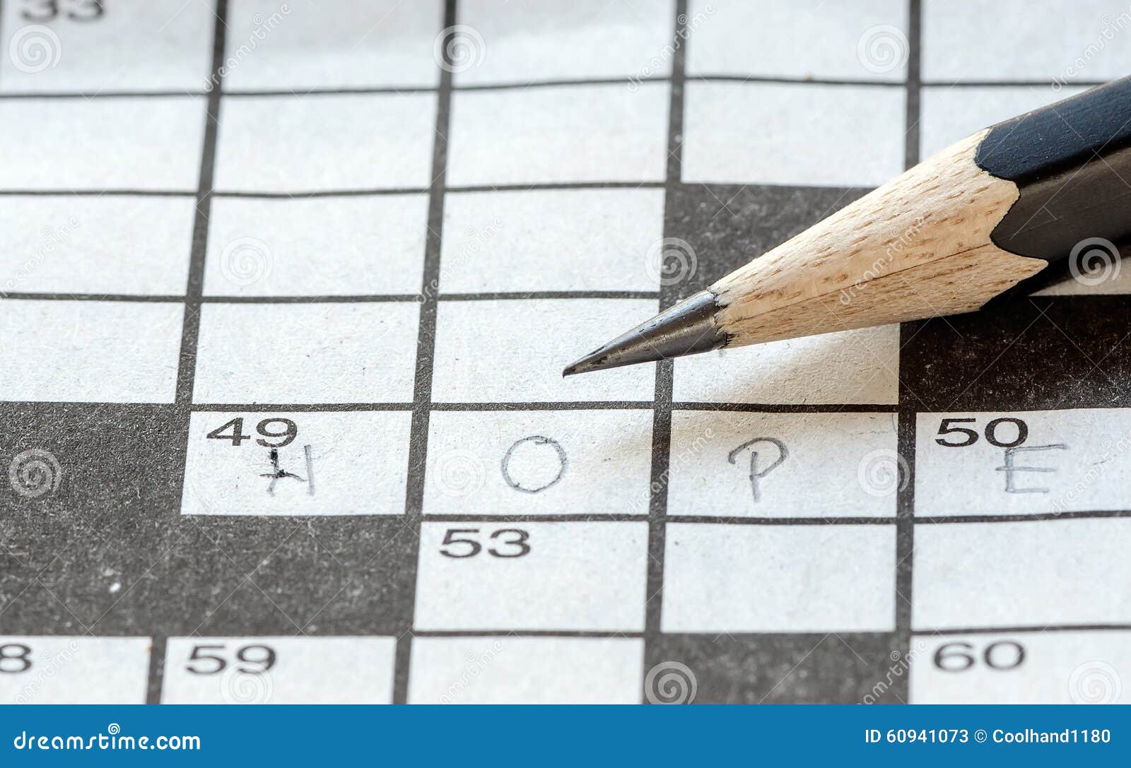 Pencil on the Crossword Puzzle Stock Image Image of newspaper