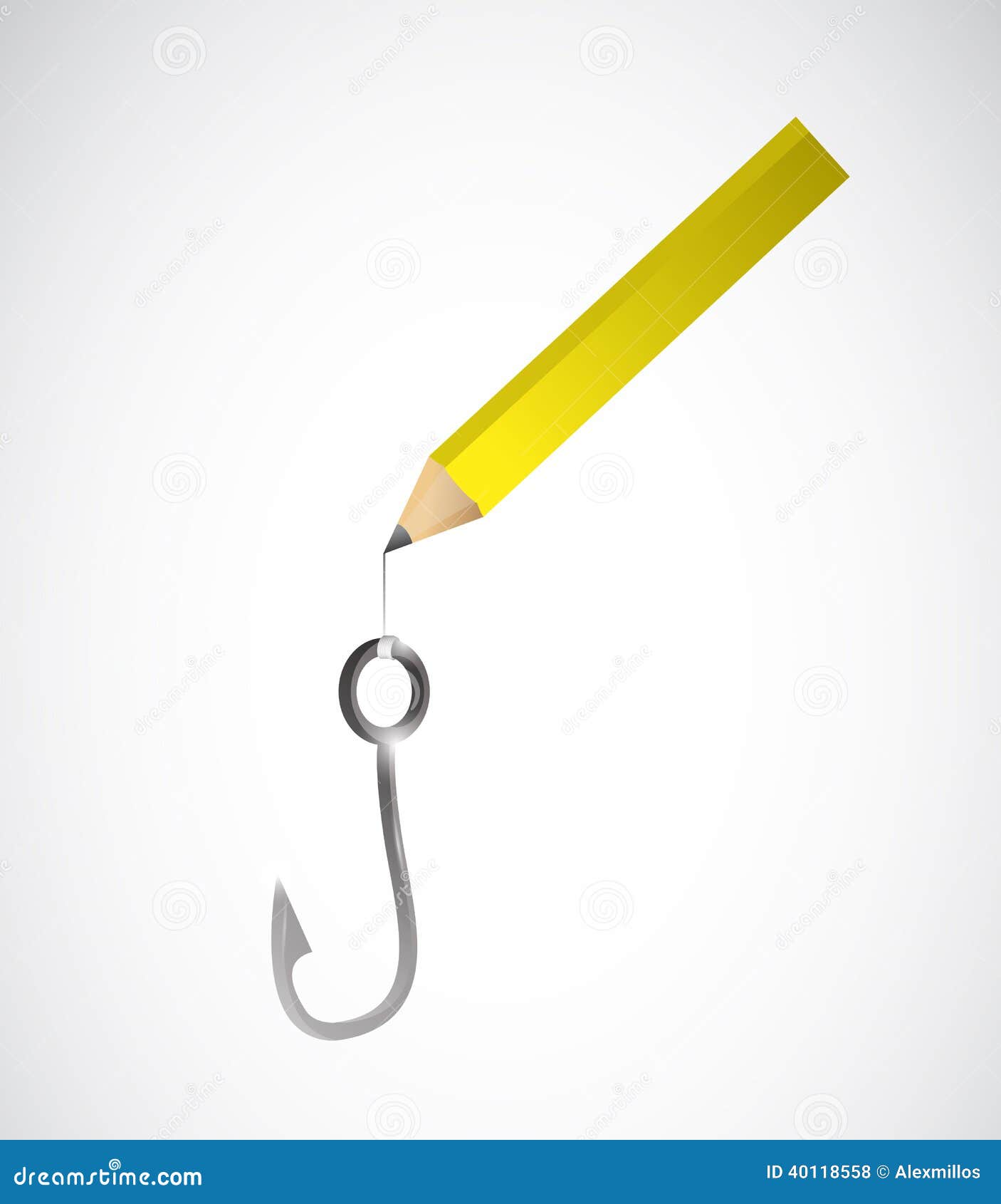 Pencil Drawing a Hook. Illustration Design Stock Illustration