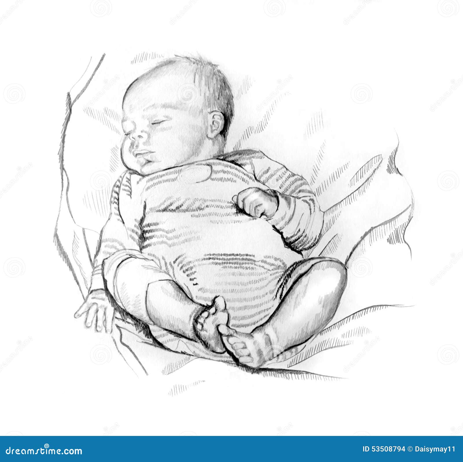 Sleeping Baby Drawing Sketch  Drawing Skill