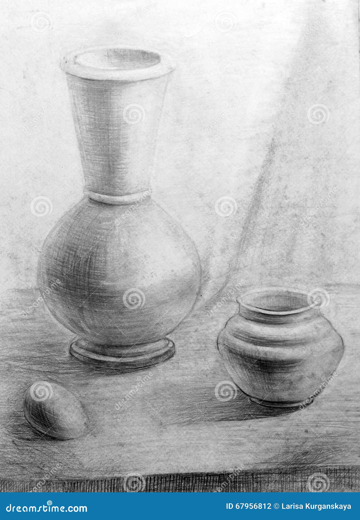 Pencil Drawing. Still Life, Nature Morte Stock Illustration ...