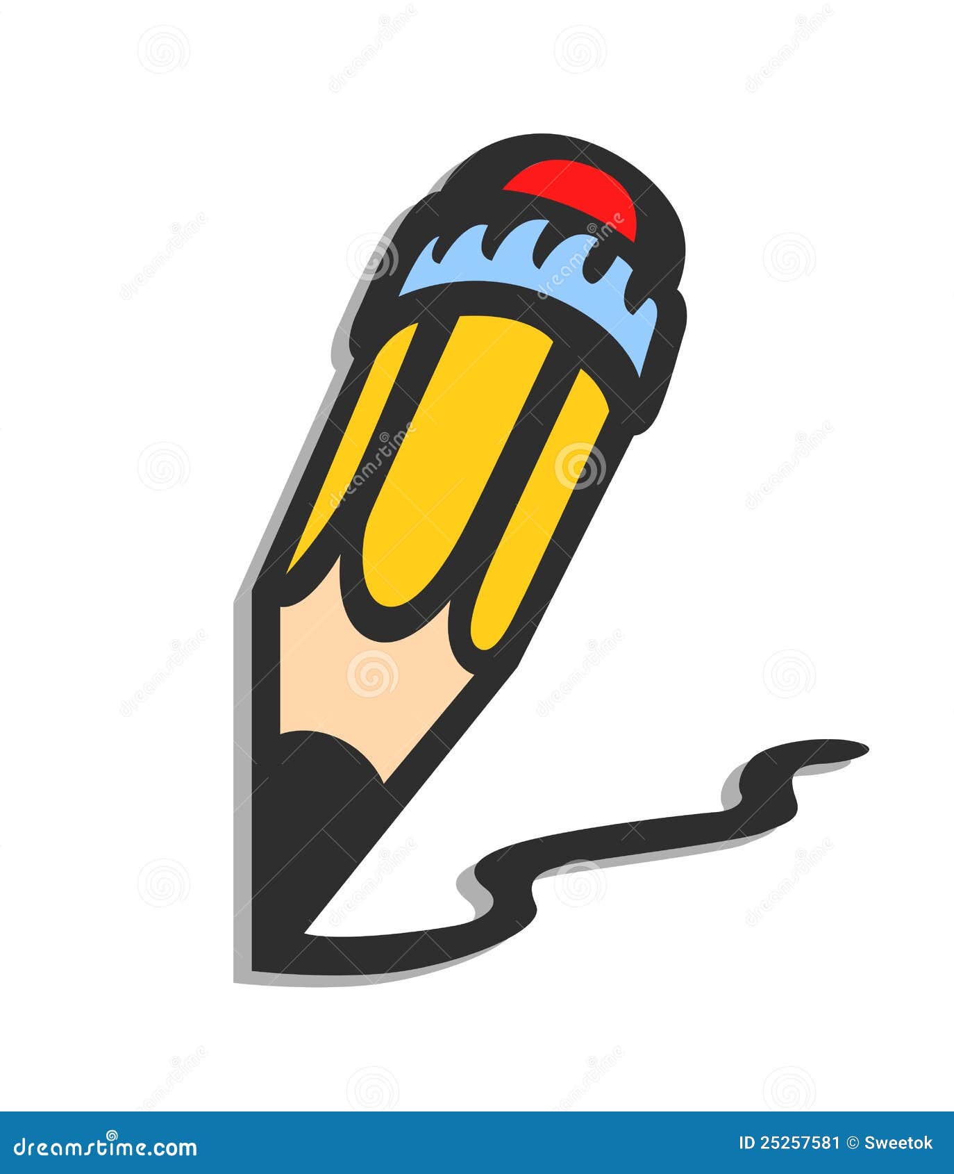Pencil And Eraser. Tools For Drawing. Cartoon Vector CartoonDealer