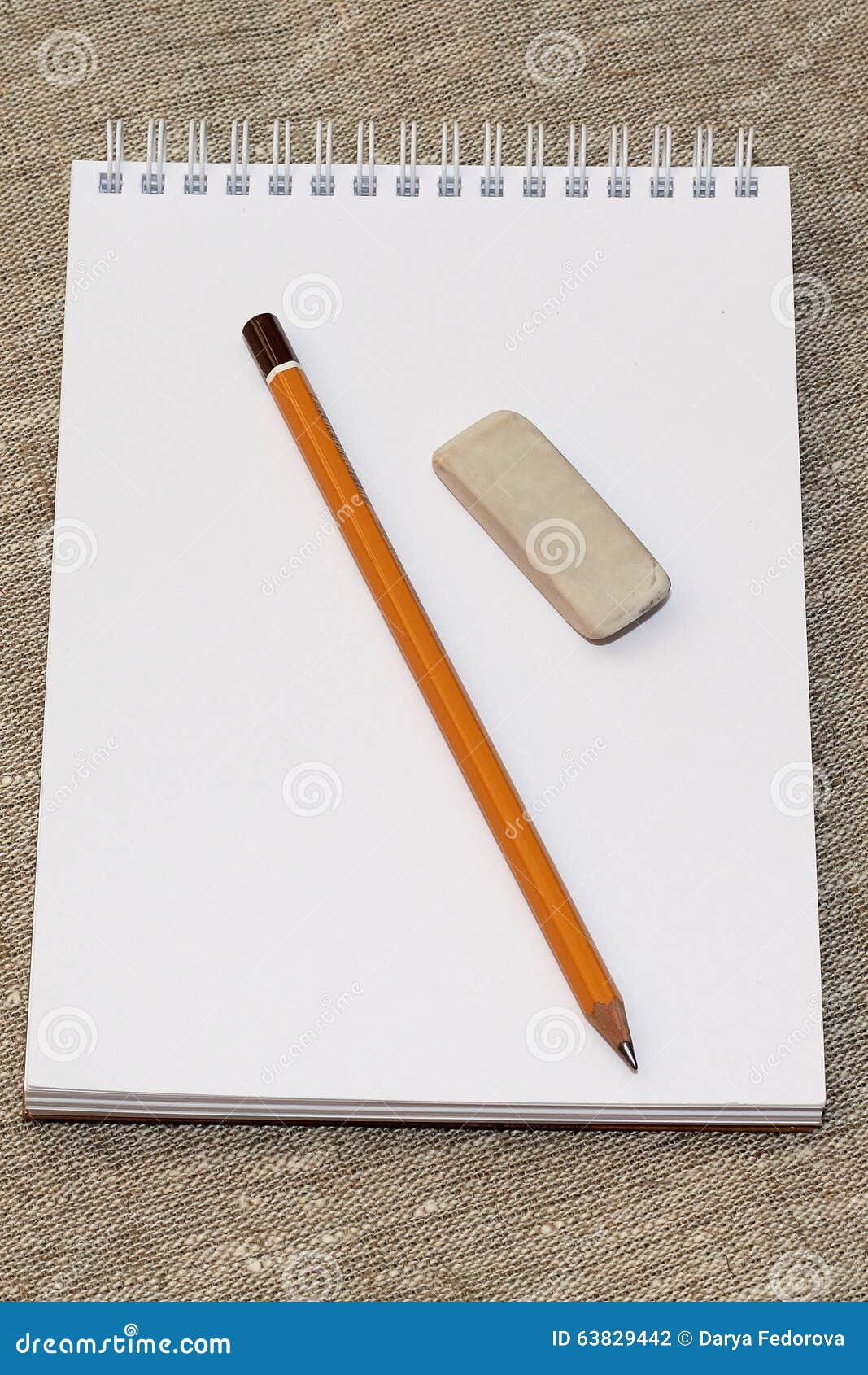 Pencil Eraser and Clean the Notebook Stock Photo Image of message