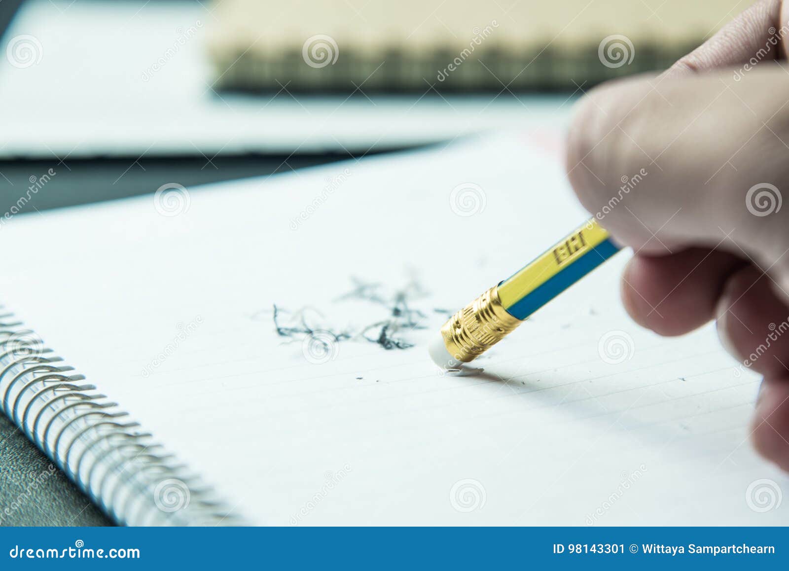 Pencil eraser stock image. Image of background, office 98143301