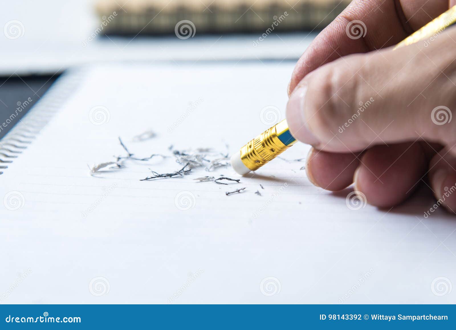 Pencil eraser stock photo. Image of mistake, background 98143392
