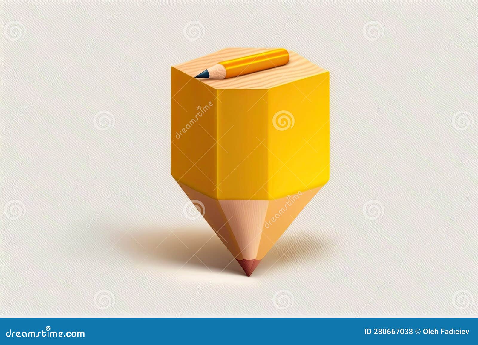 pencil with eraser on a white background
