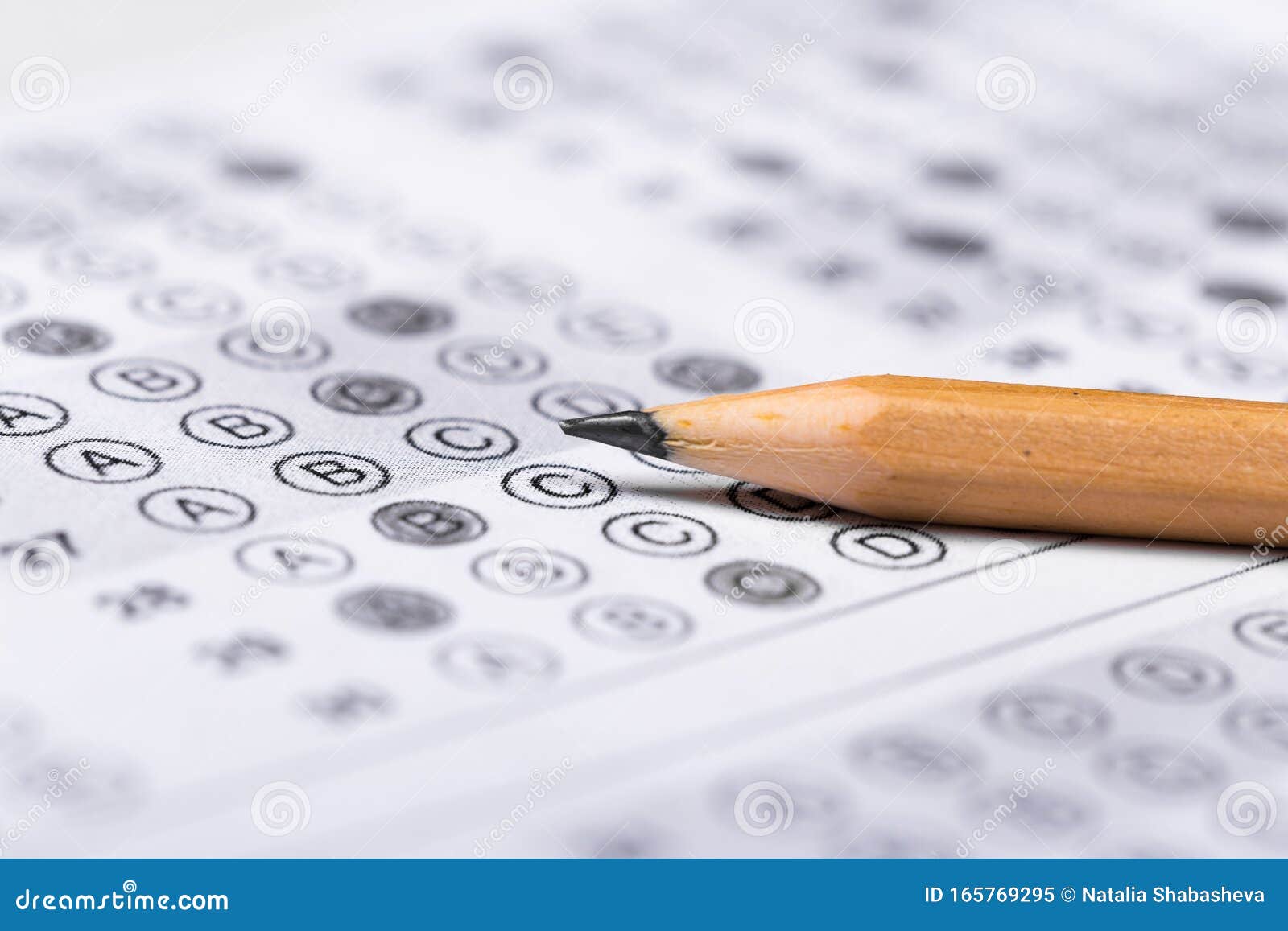 Pencil for the Exam. Printed School Test Stock Image Image of