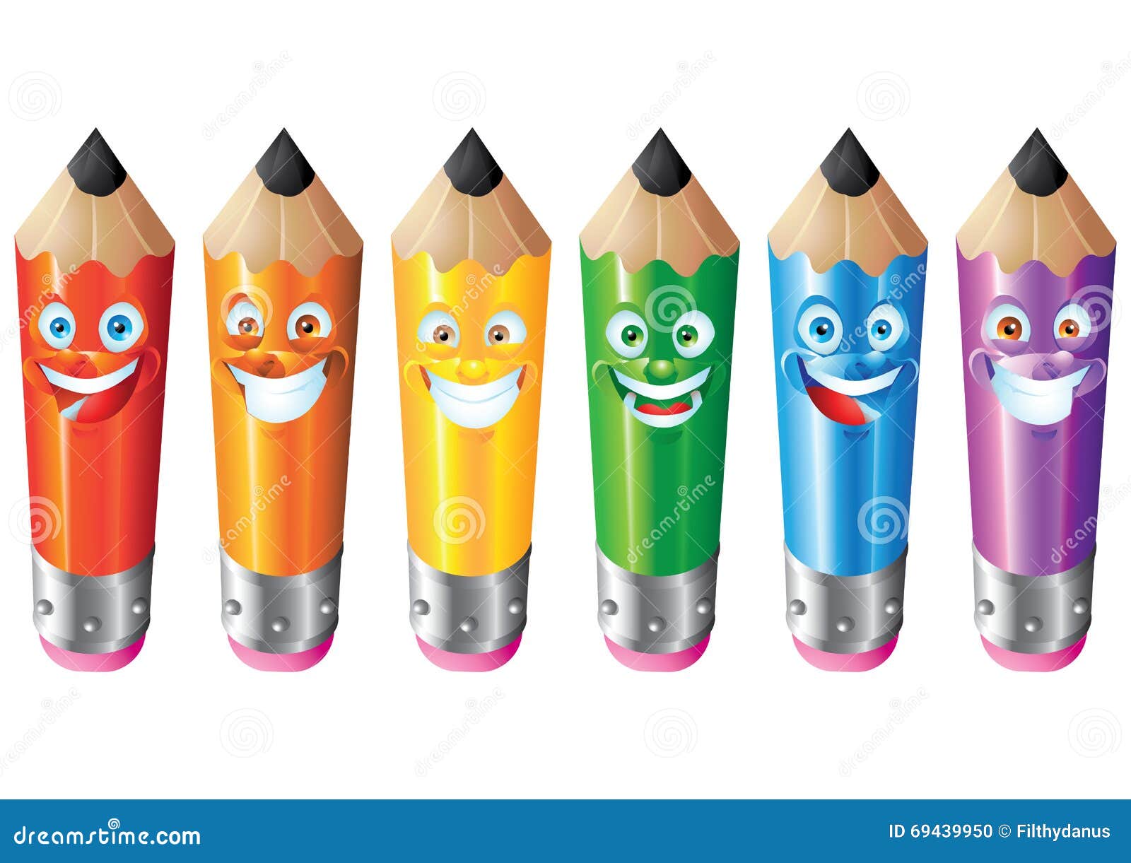 cartoon pencil with face