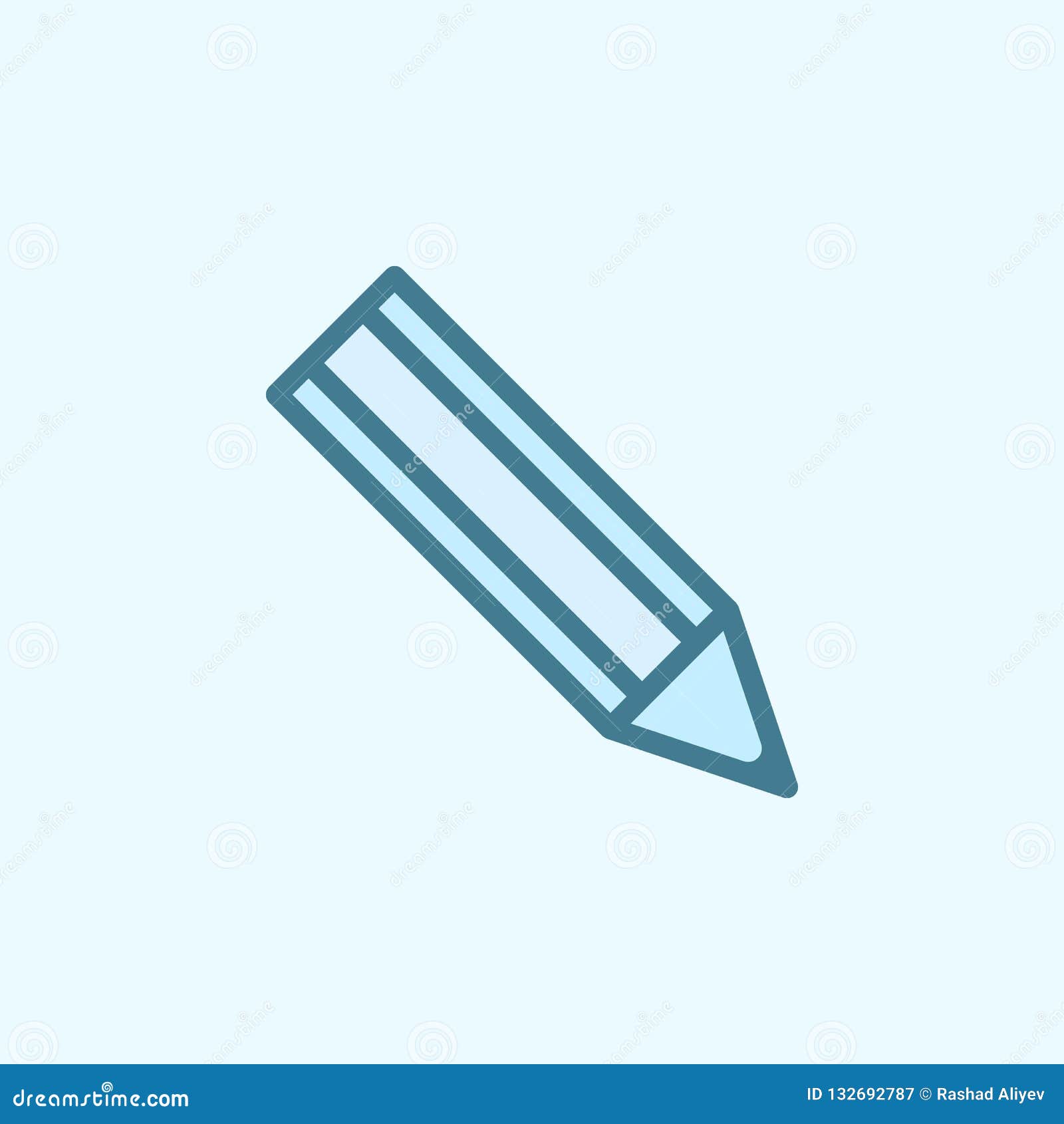 Pencil Field Outline Icon. Element of 2 Color Simple Icon. Thin Line
