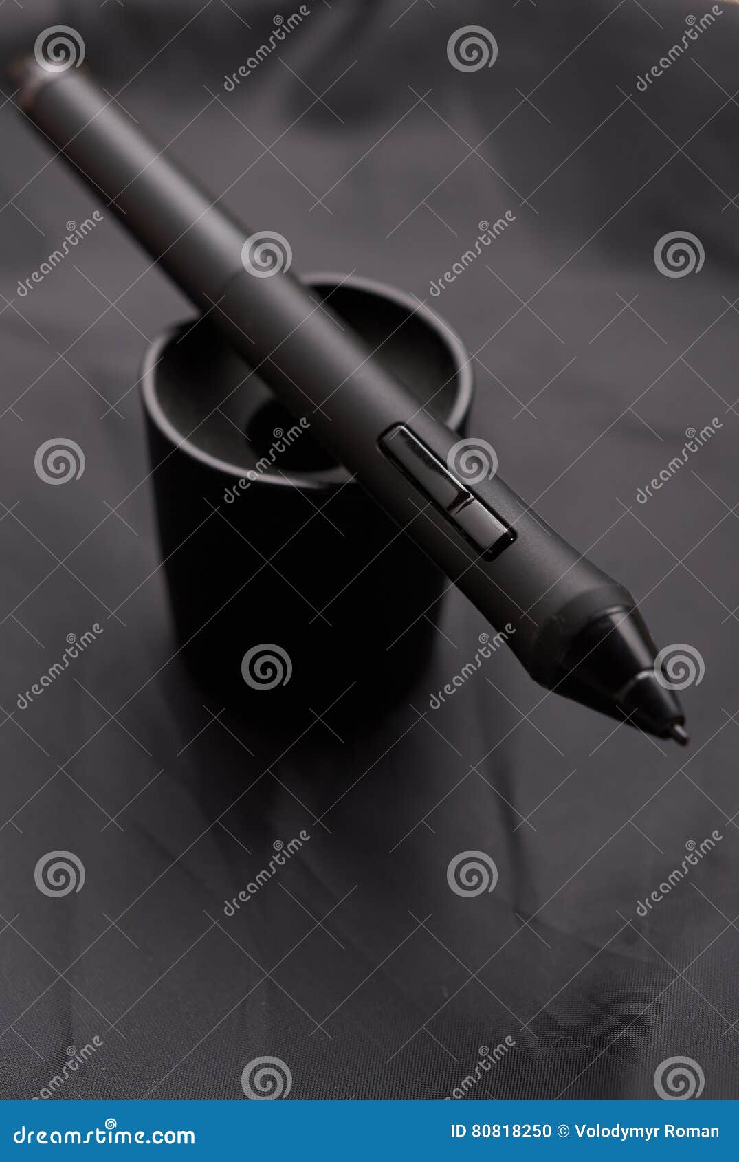 Pencil Graphics for Tablet and Holder for it Stock Photo Image of
