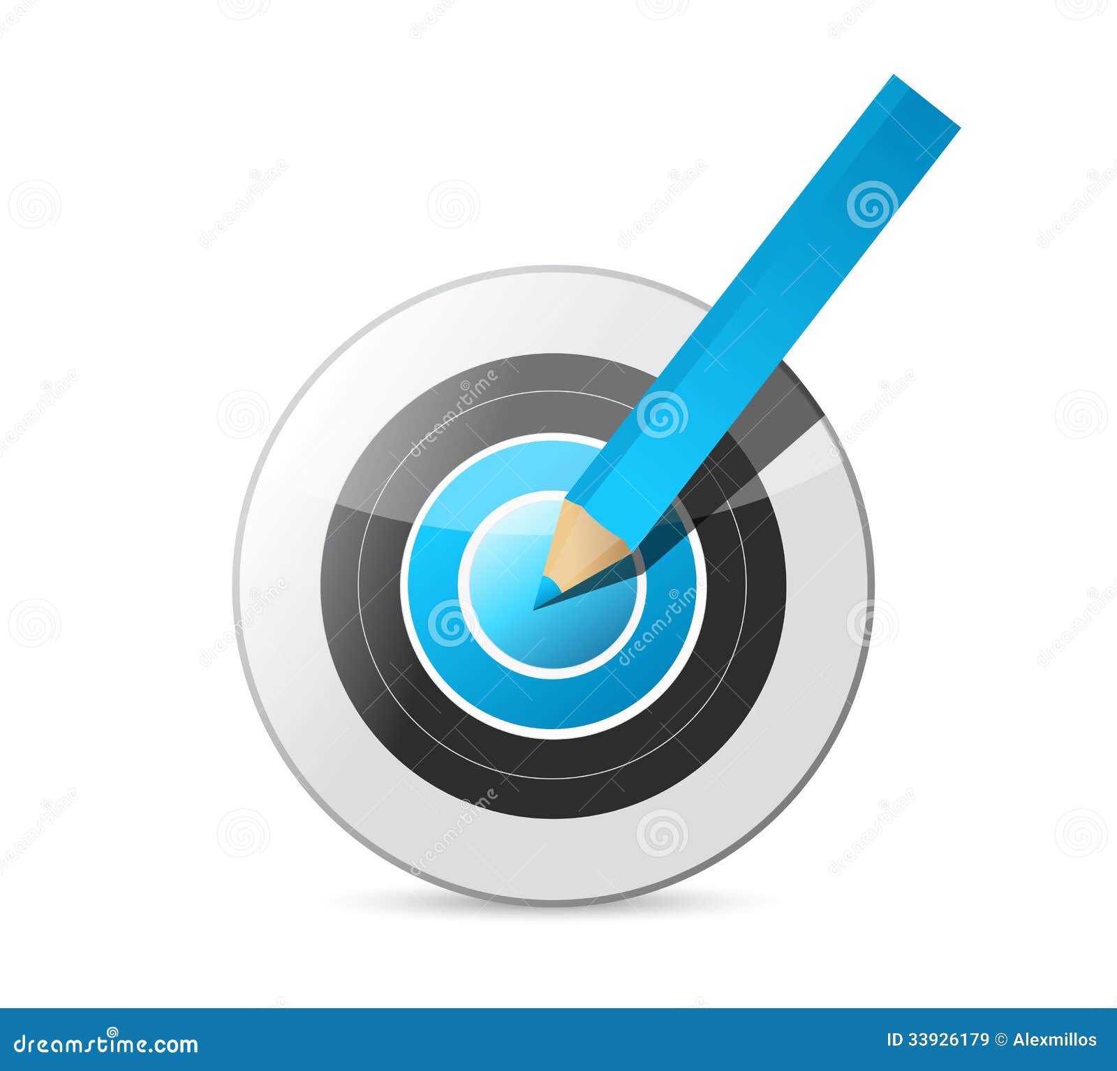 Pencil Hitting the Target. Illustration Design Stock Illustration