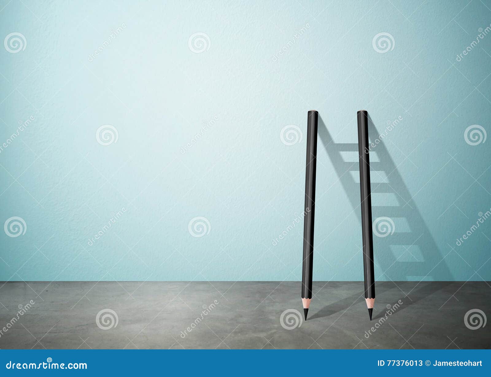 Pencil Ladder with Copy Space Stock Illustration Illustration of