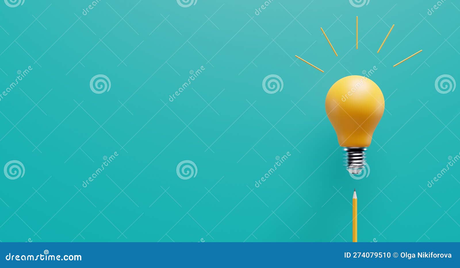 Pencil Light Bulb Solution. Brainstorm Invention Ideas Stock