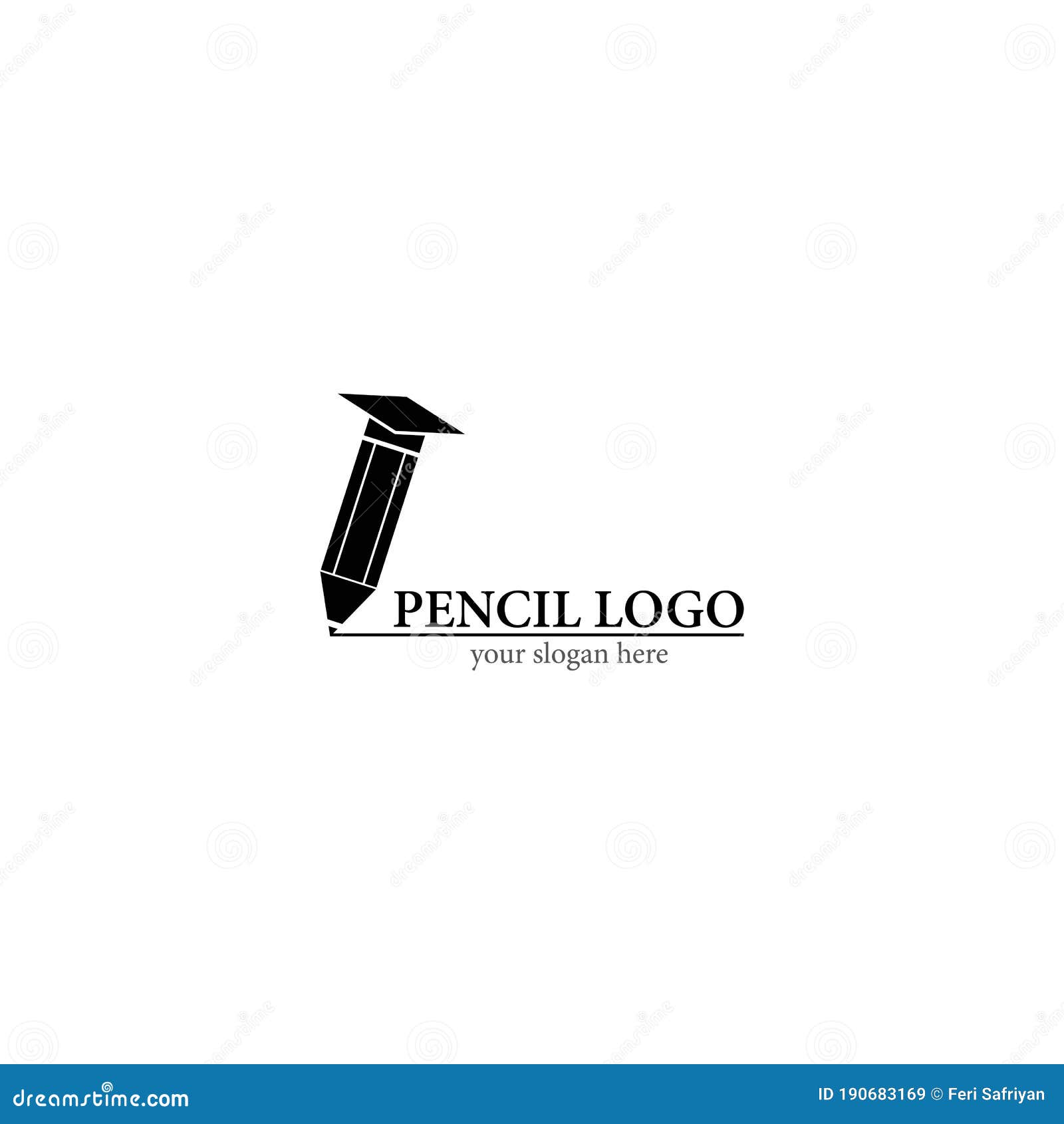 Pencil logo vector stock illustration. Illustration of single - 190683169
