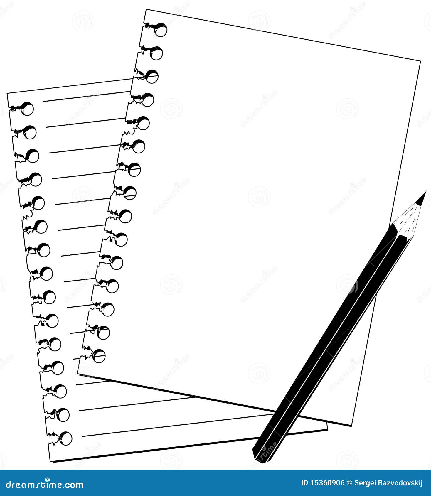 Pencil and notebook stock vector. Illustration of copybook - 15360906