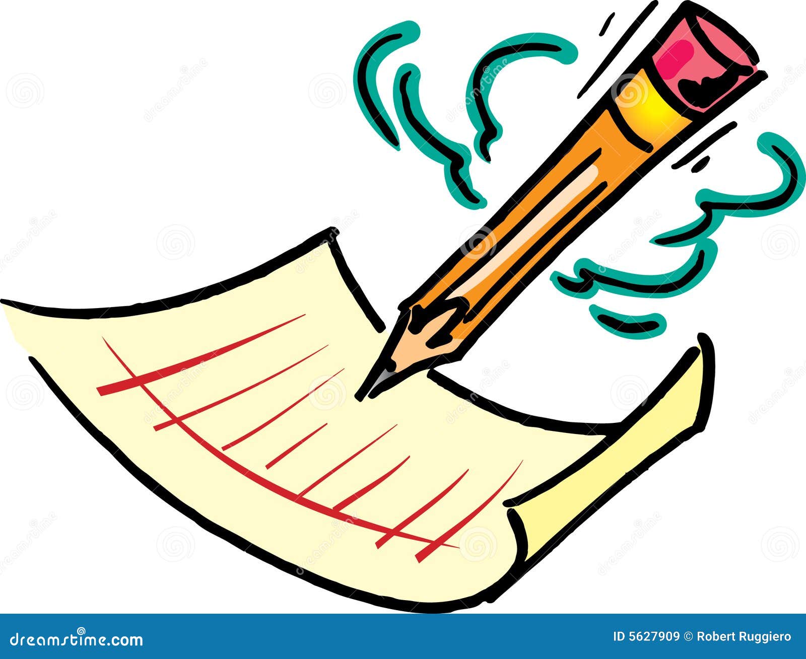 Pencil and Paper stock vector. Illustration of school - 5627909