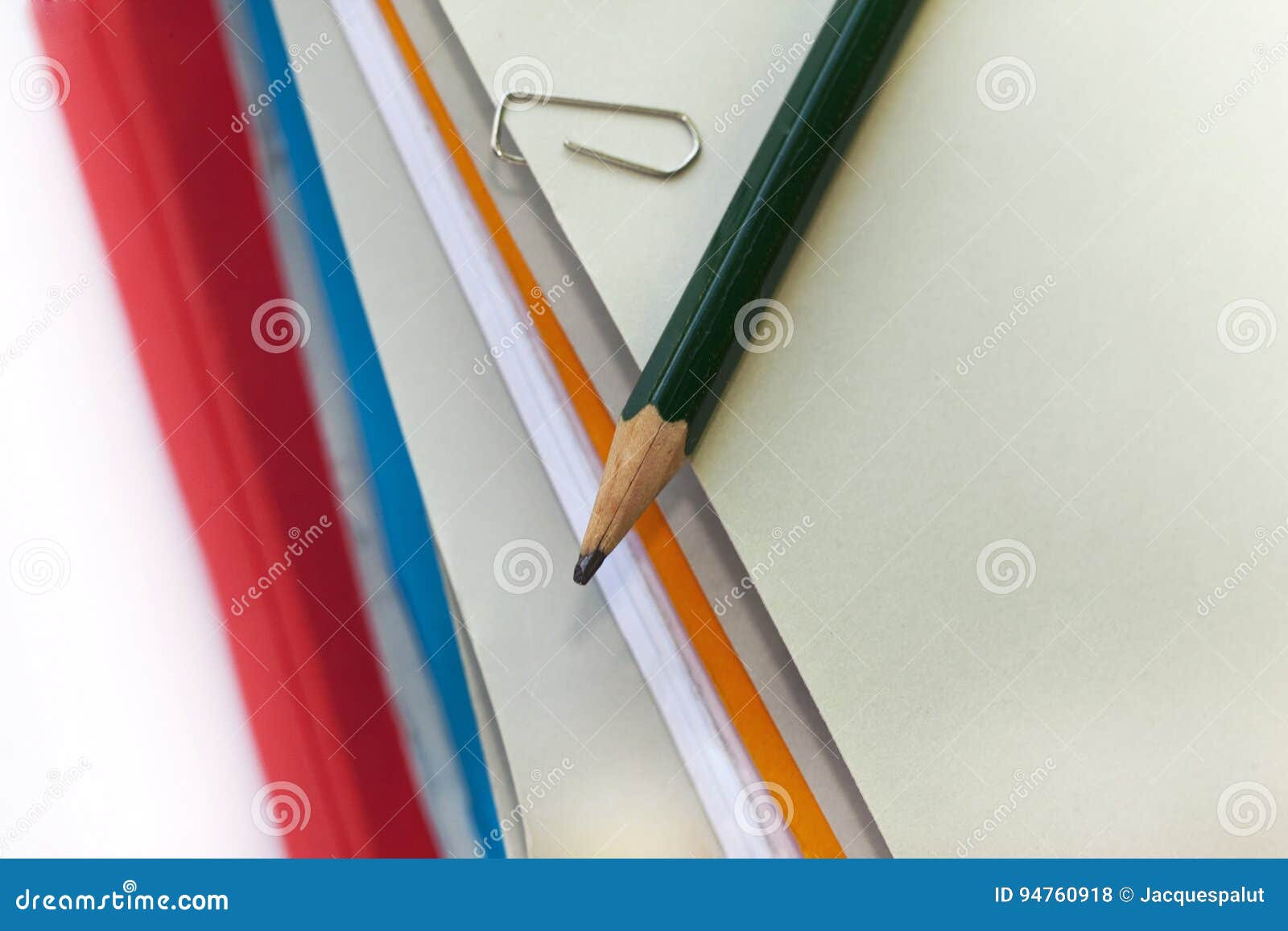 Pencil and paper clip stock photo. Image of studies, pencil 94760918