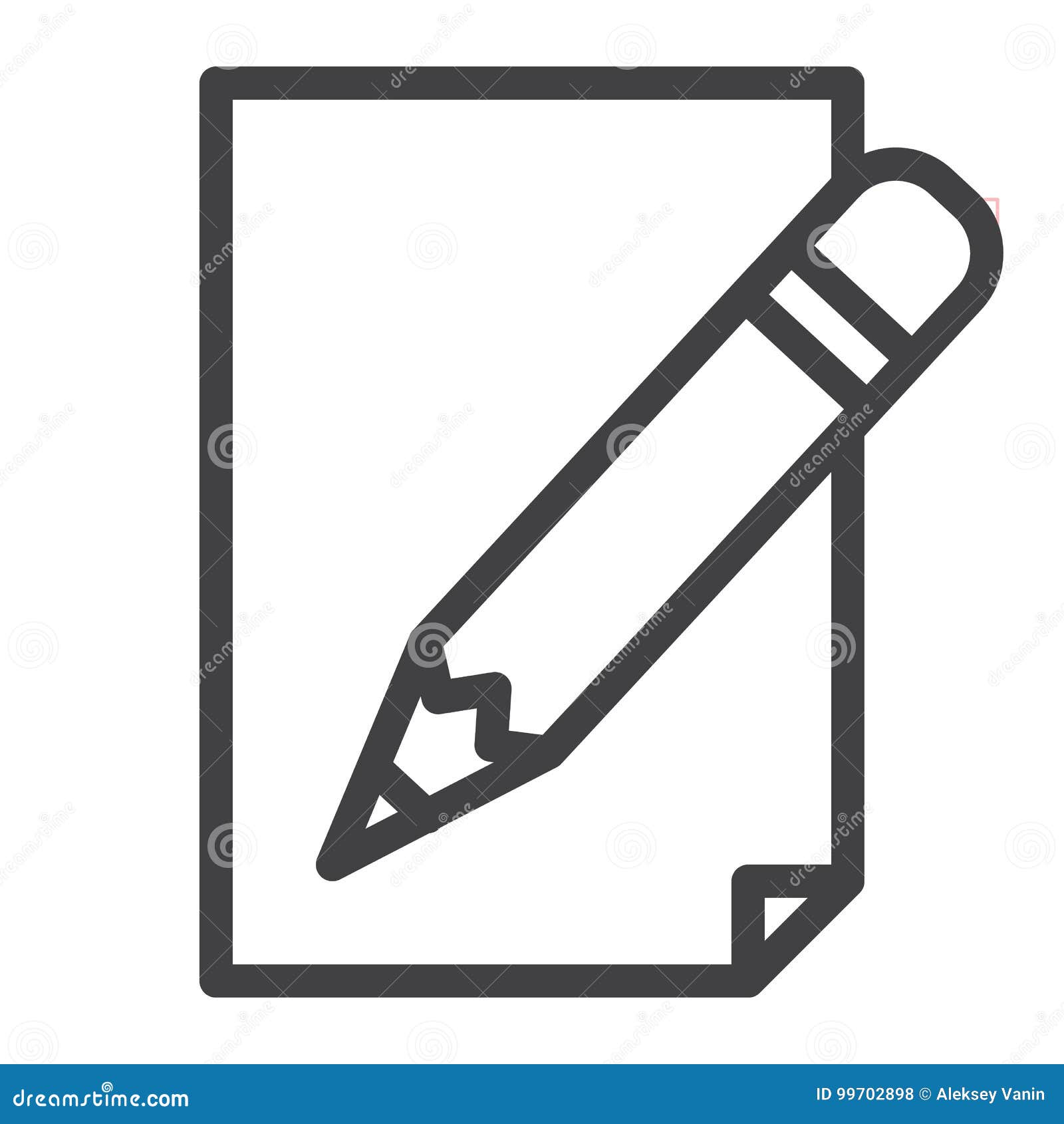 Pencil with Paper Line Icon Stock Vector - Illustration of flat, stroke: 99702898 Pencil with Paper Line Icon Stock Vector - Illustration of flat, stroke: 99702898