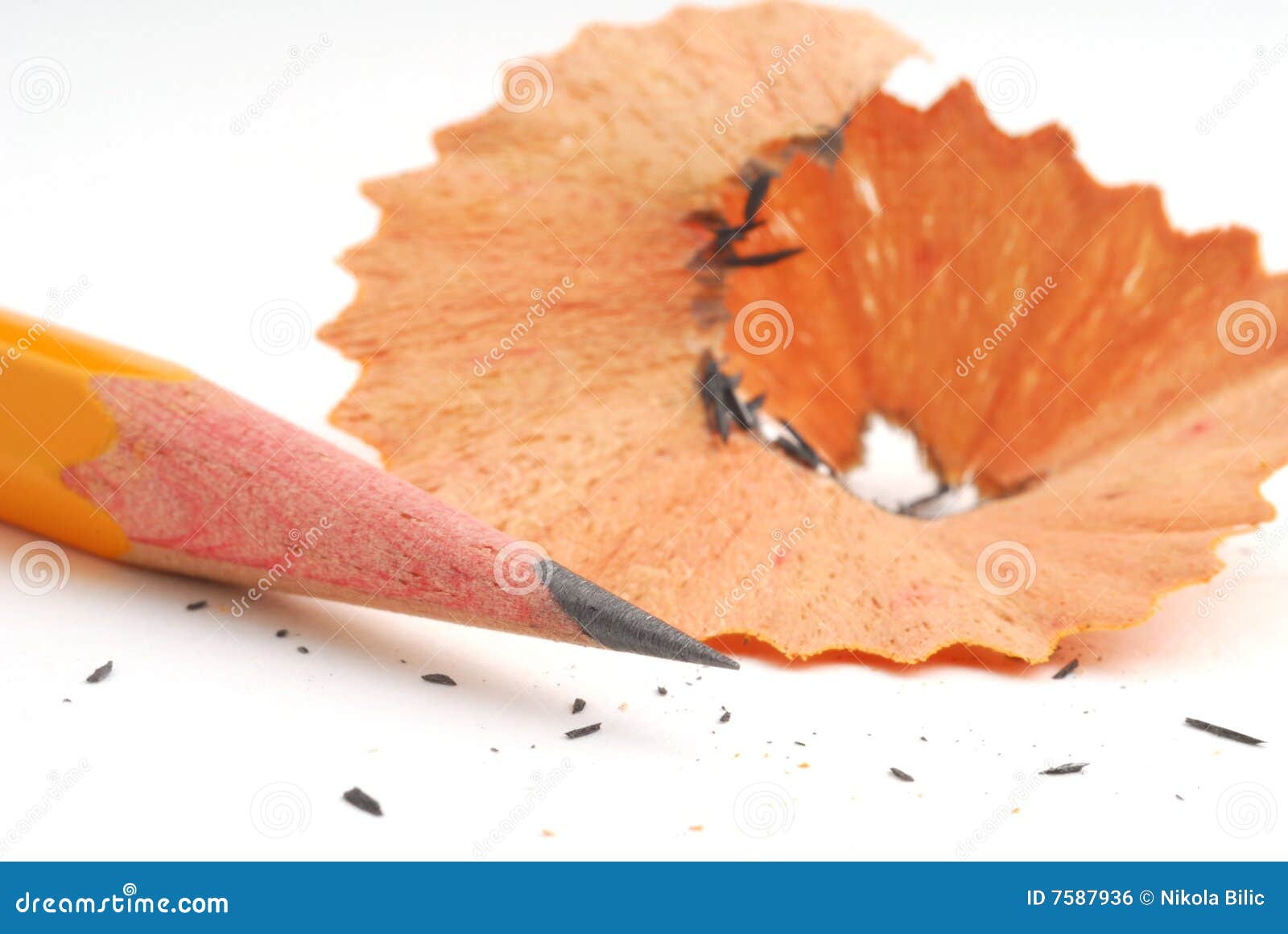 Pencil and pencil shavings stock photo. Image of pencils 7587936