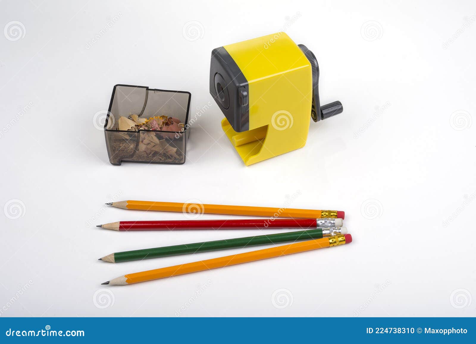 Pencil Sharpener with a Hand Crank on a White Stock Photo Image of