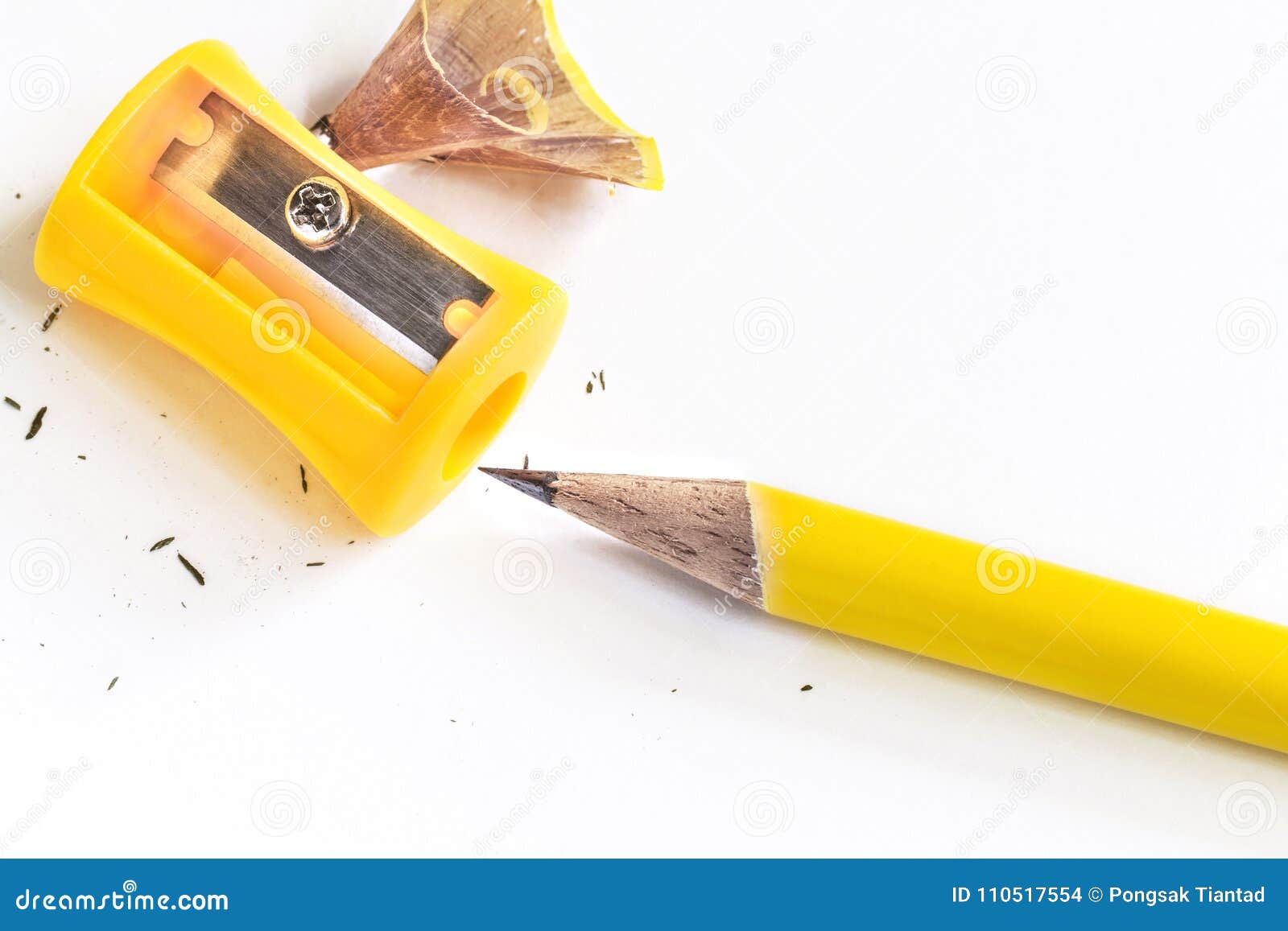 Colored Pencil Eraser Sharpener On Blackboard Stock Photo 1131783836
