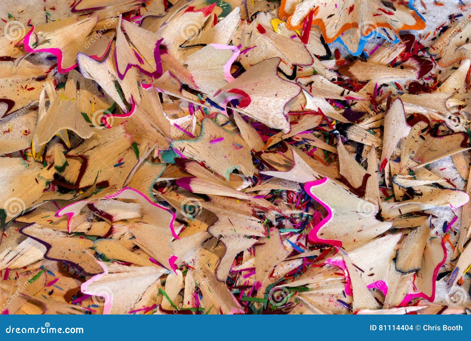 Pencil Shavings stock photo. Image of orange, abstract 81114404