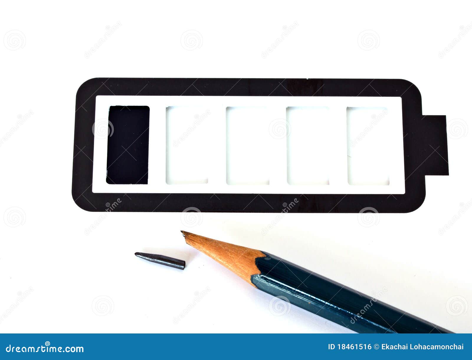 Pencil and Simple Battery Low Stock Photo Image of pencil, charger