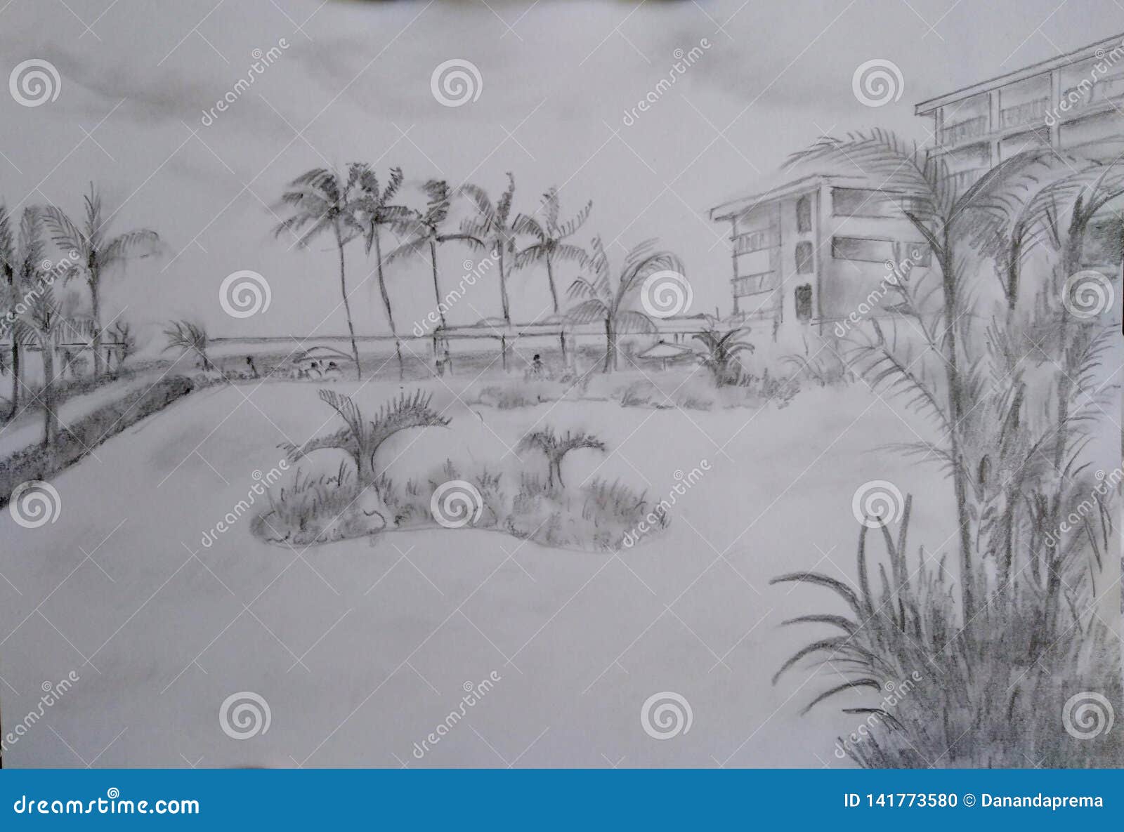 Scenery drawing with pencil easy | Pencil drawing scenery - YouTube