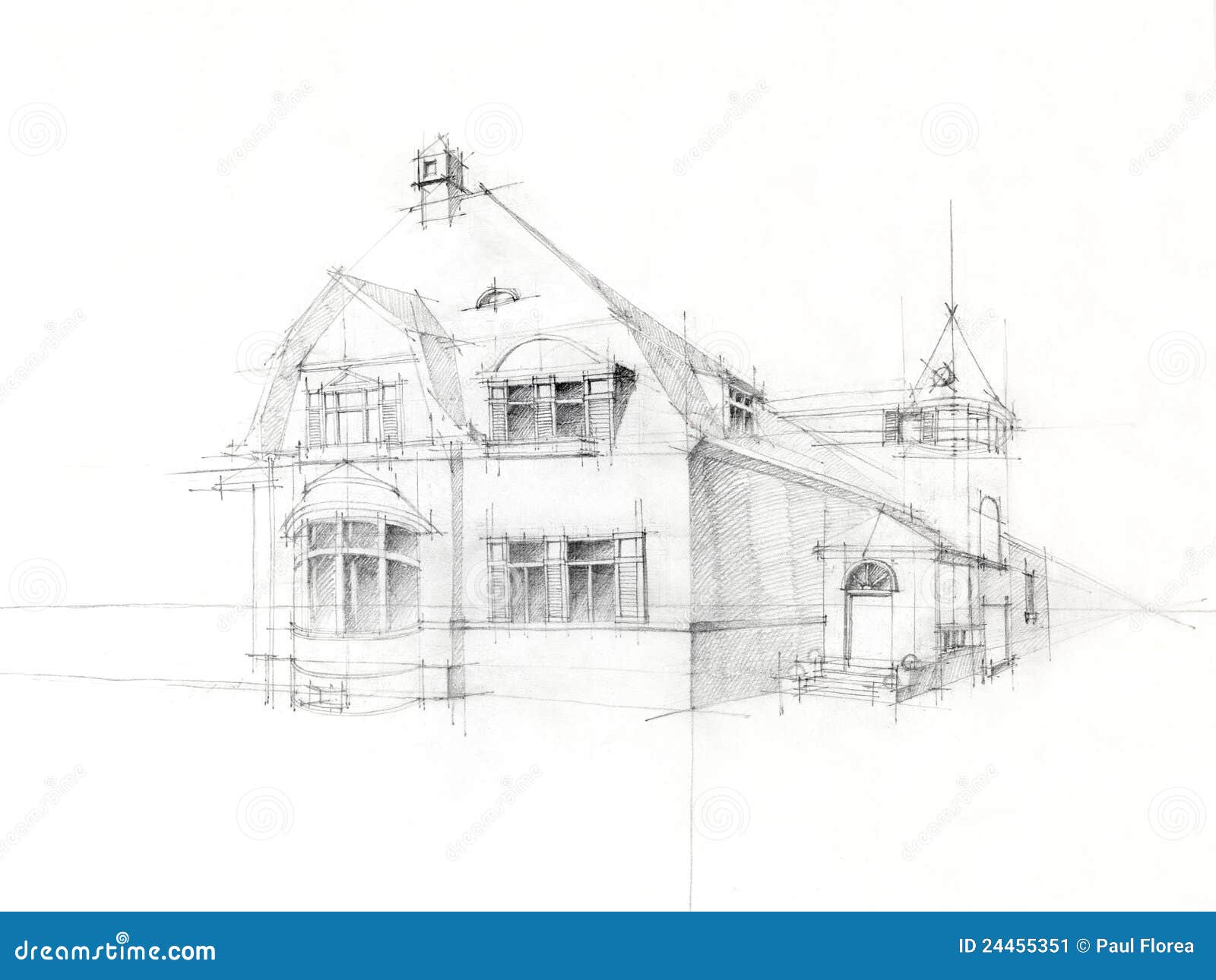 Children's Drawing Rural House Lawn Sun Clouds Drawn Pencils Pencil Stock  Photo by ©alexmak72427 370937274