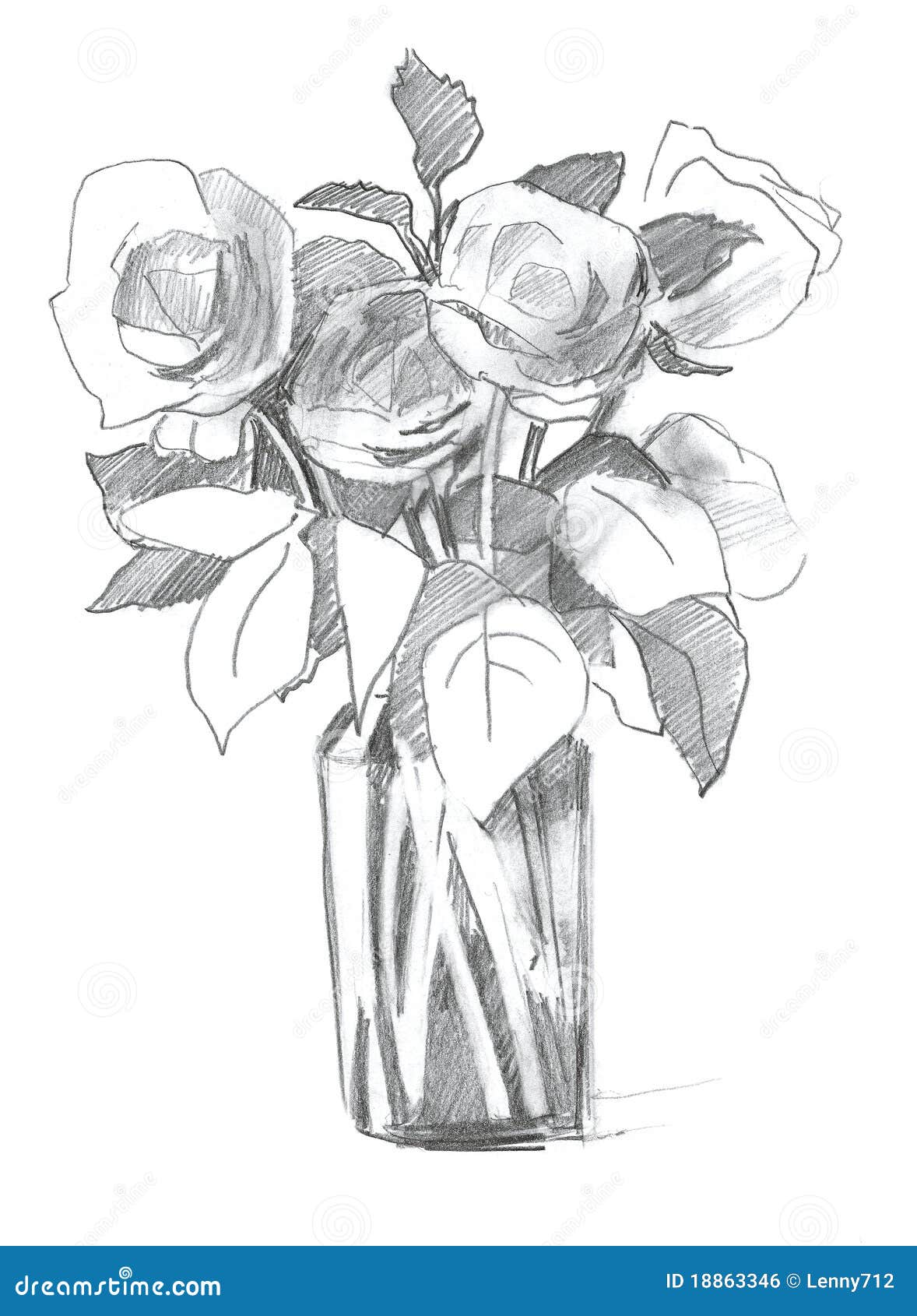 Still Life - Vase with White Flowers Drawing by Jose A Gonzalez Jr - Pixels