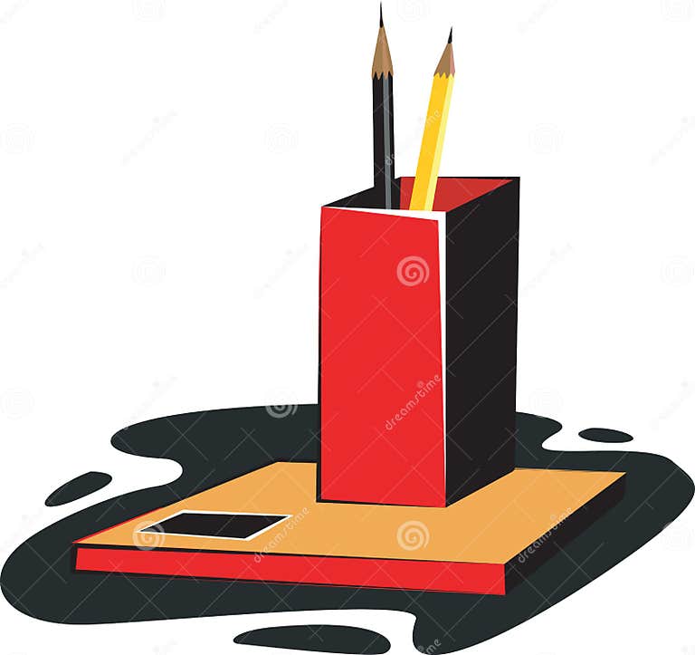 Pencil stand stock vector. Illustration of communication 3695965