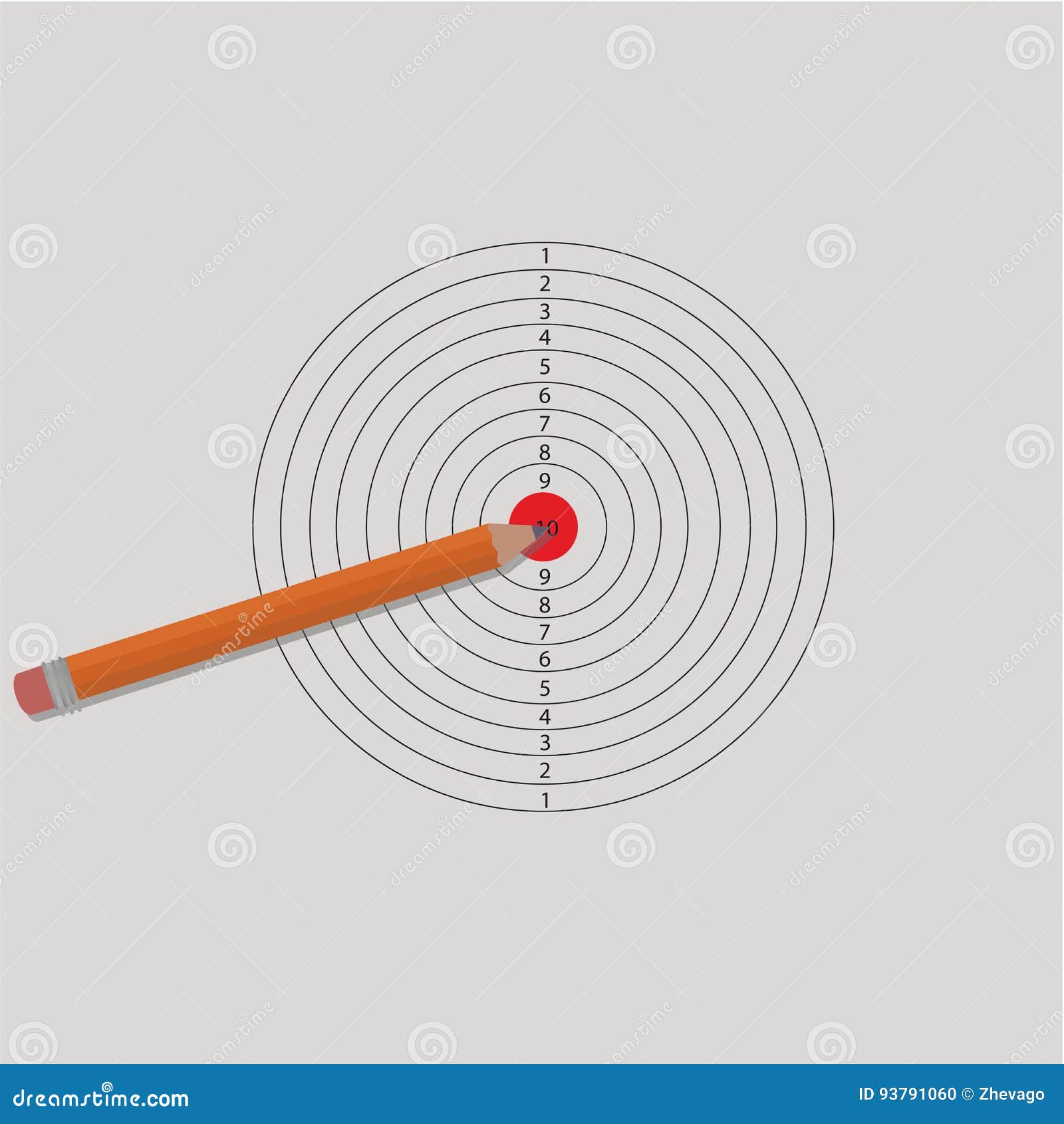 Pencil and Target for Shooting. Stock Vector Illustration of