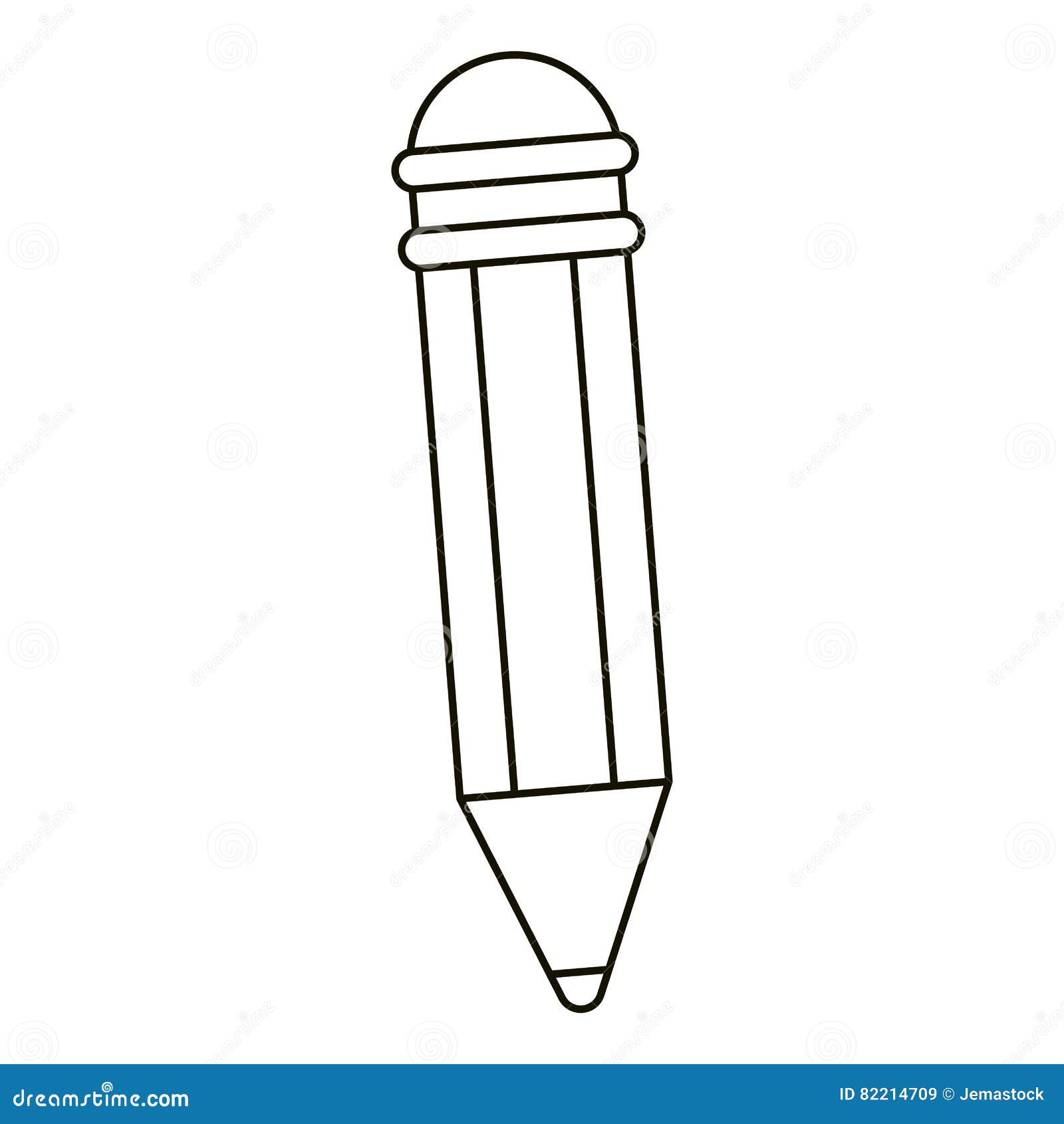 Pencil Writing Utensil Wood Outline Stock Vector - Illustration of ...