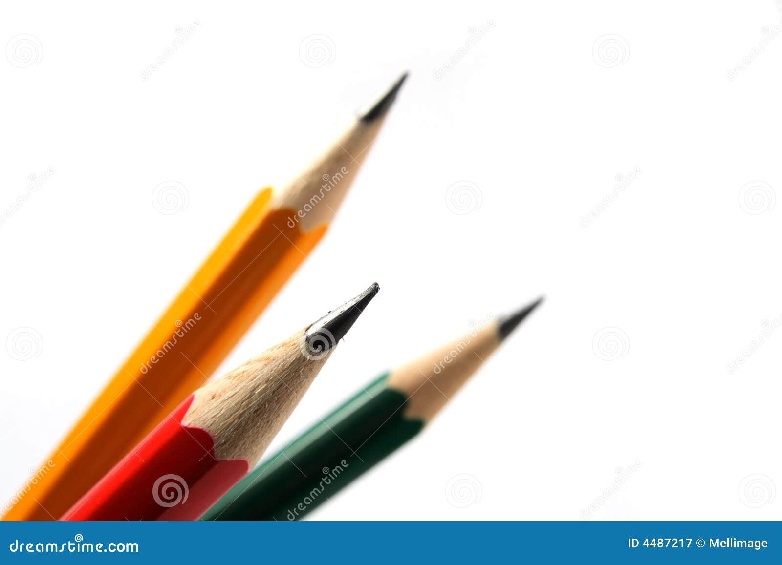 Three Pencils On White Stock Photo - Download Image Now - Pencil, Three  Objects, Three People - iStock