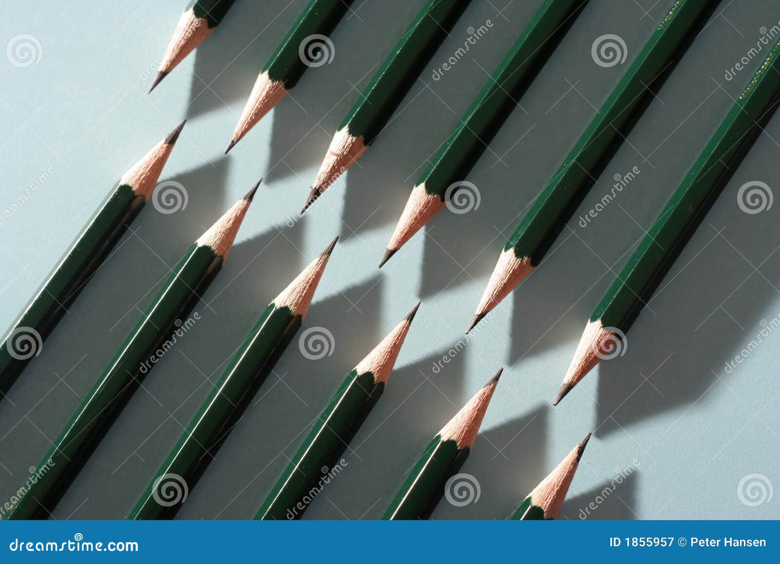 Pencils Arrranged To Cause a Zigzag Pattern Stock Image Image of