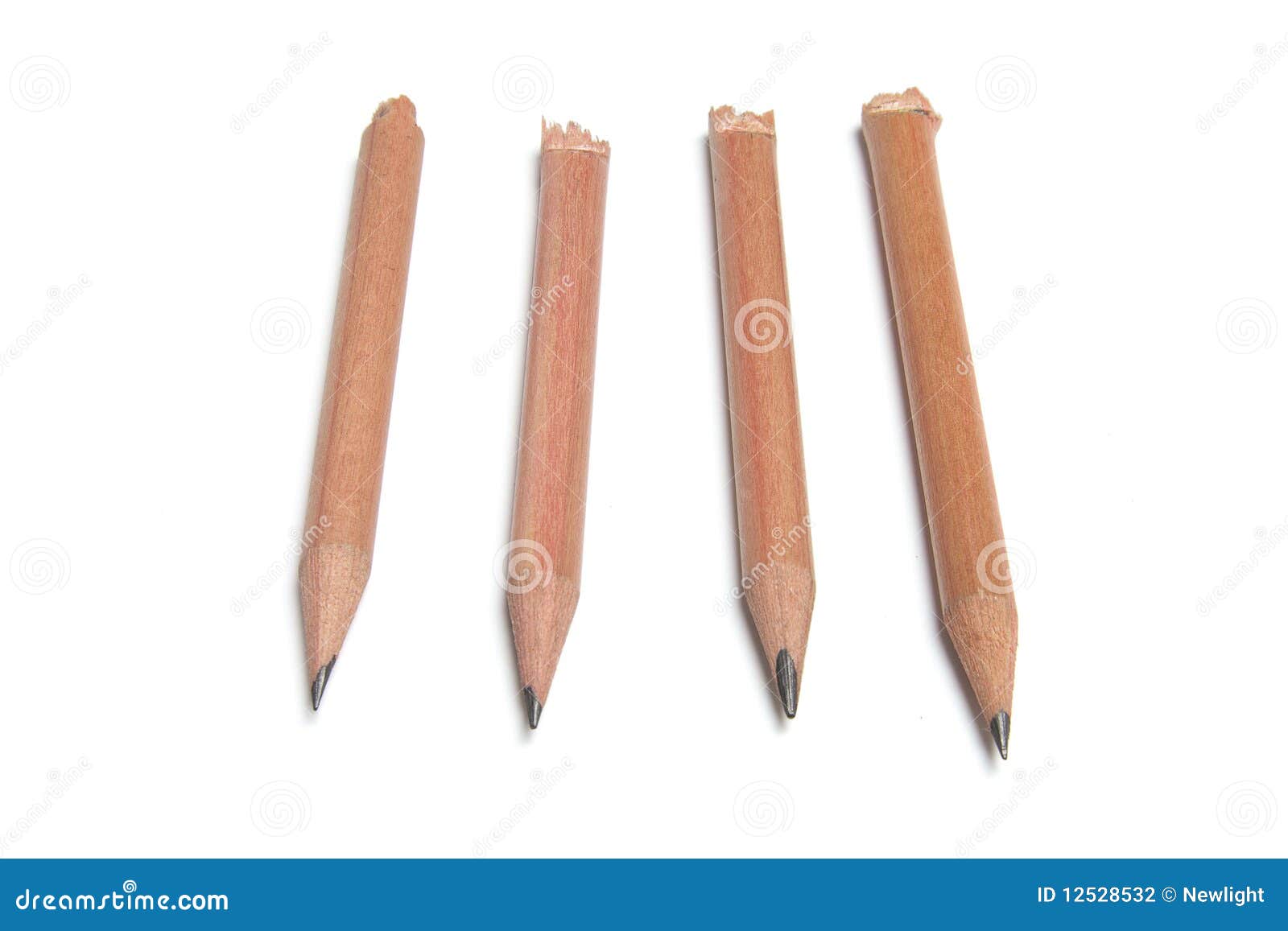 Pencils with Broken Ends stock photo. Image of cutout - 12528532