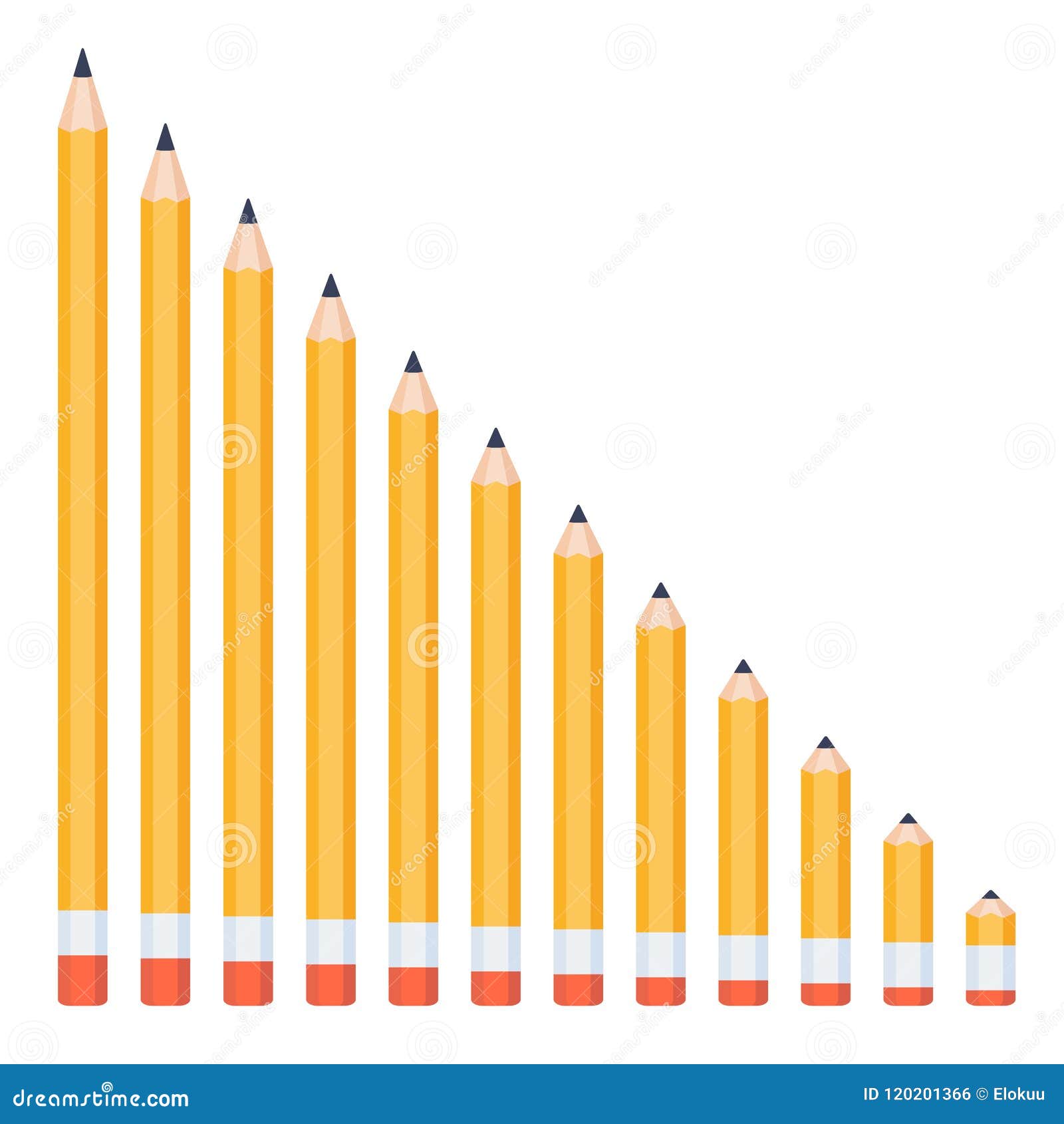 Pencils of Different Lengths, Arranged in Order of Decreasing the