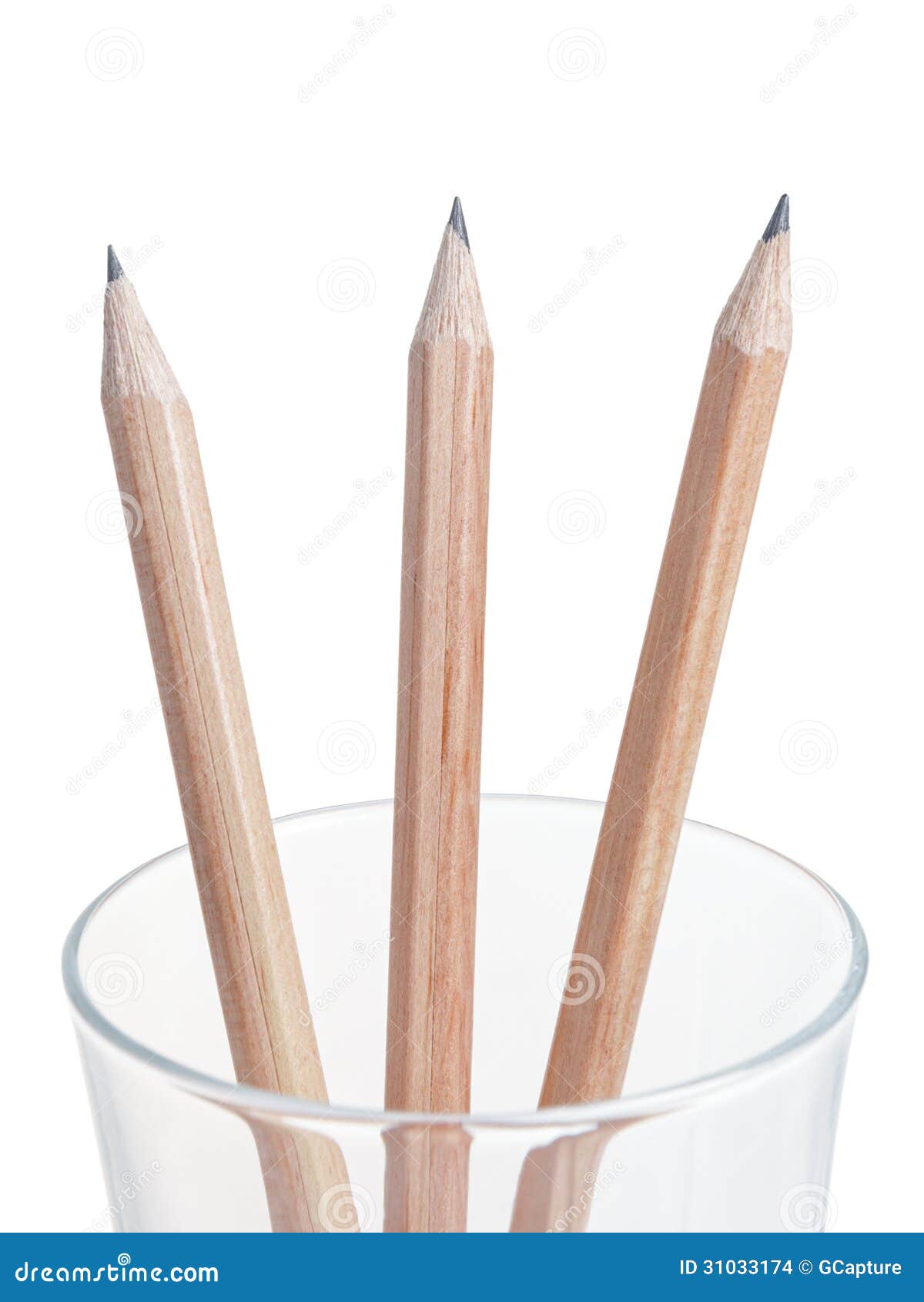 Pencils on the glass stock photo. Image of wood, college 31033174