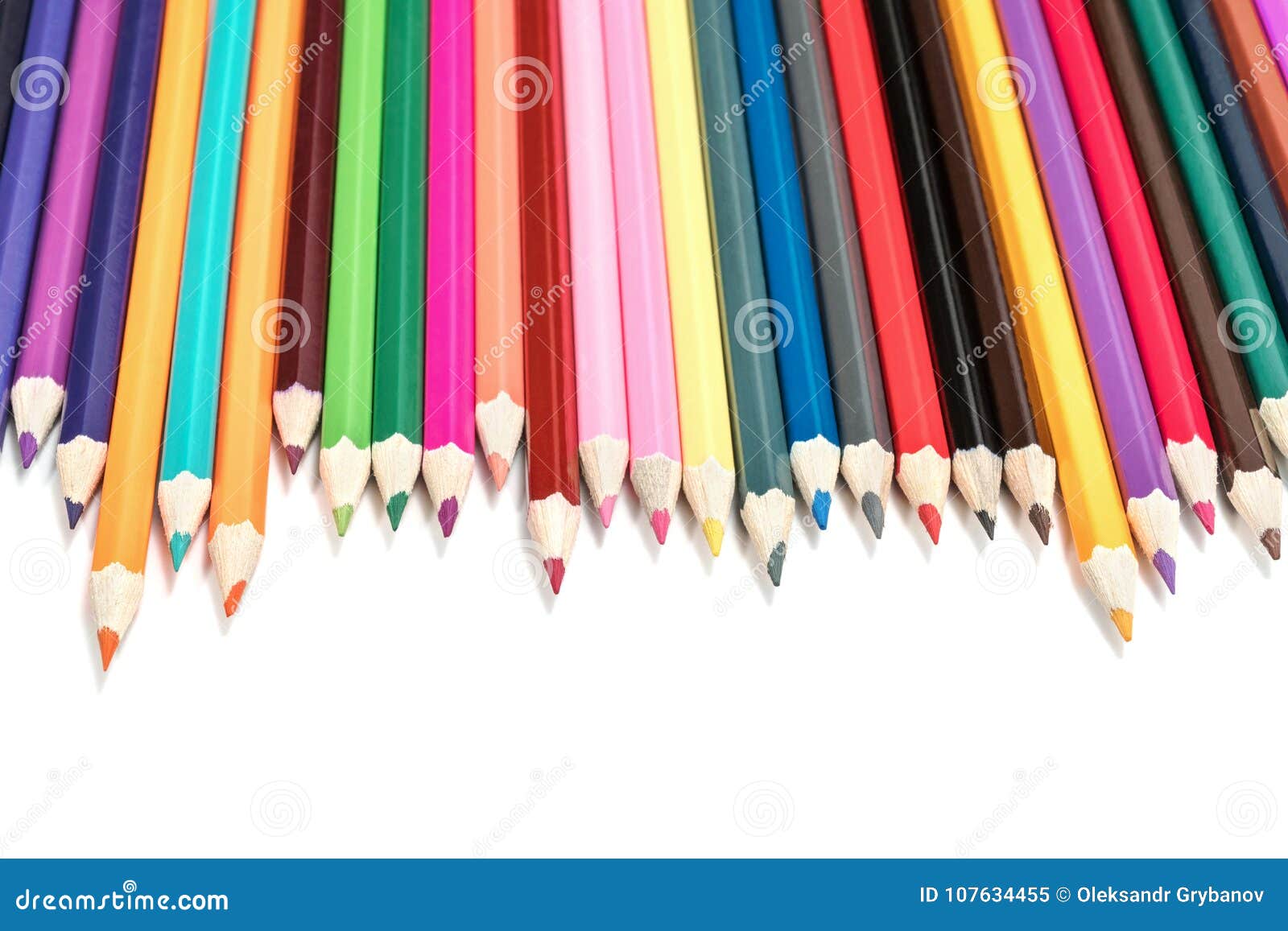 Pencils lined up in a row stock image. Image of group 107634455